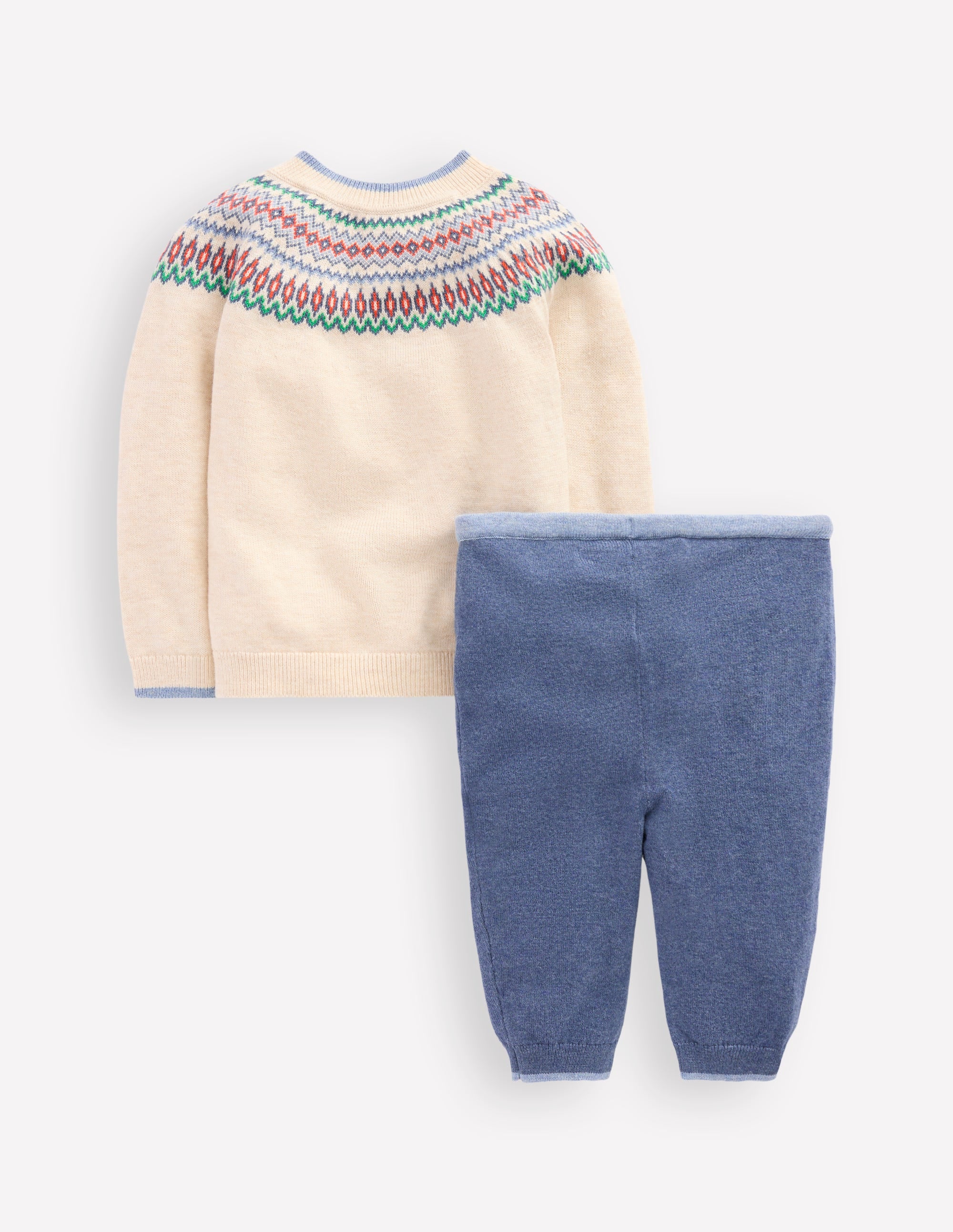 Spielset aus Fair-Isle-Strick-Delftblau/Haferbeige Fair-Isle - Image 2