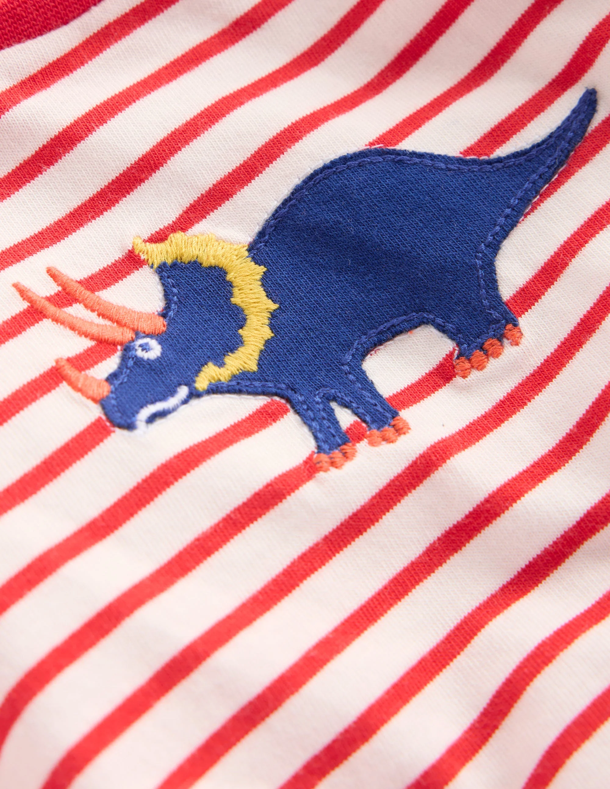 Spielset aus Jersey und Webstoff-Rot Dino Streifen - Image 3
