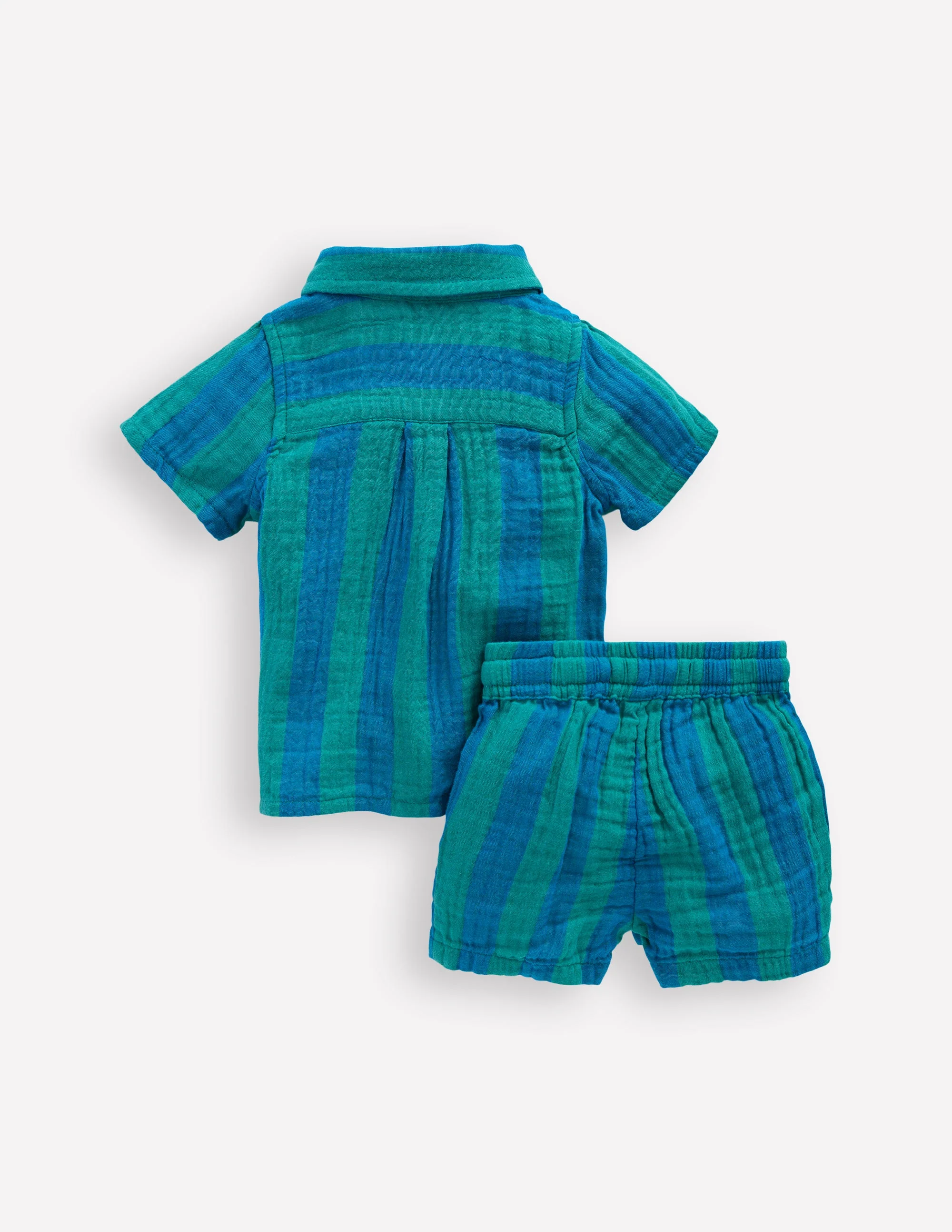 Spielset mit gewebtem Hemd-Blau und Grün Streifen - Image 2