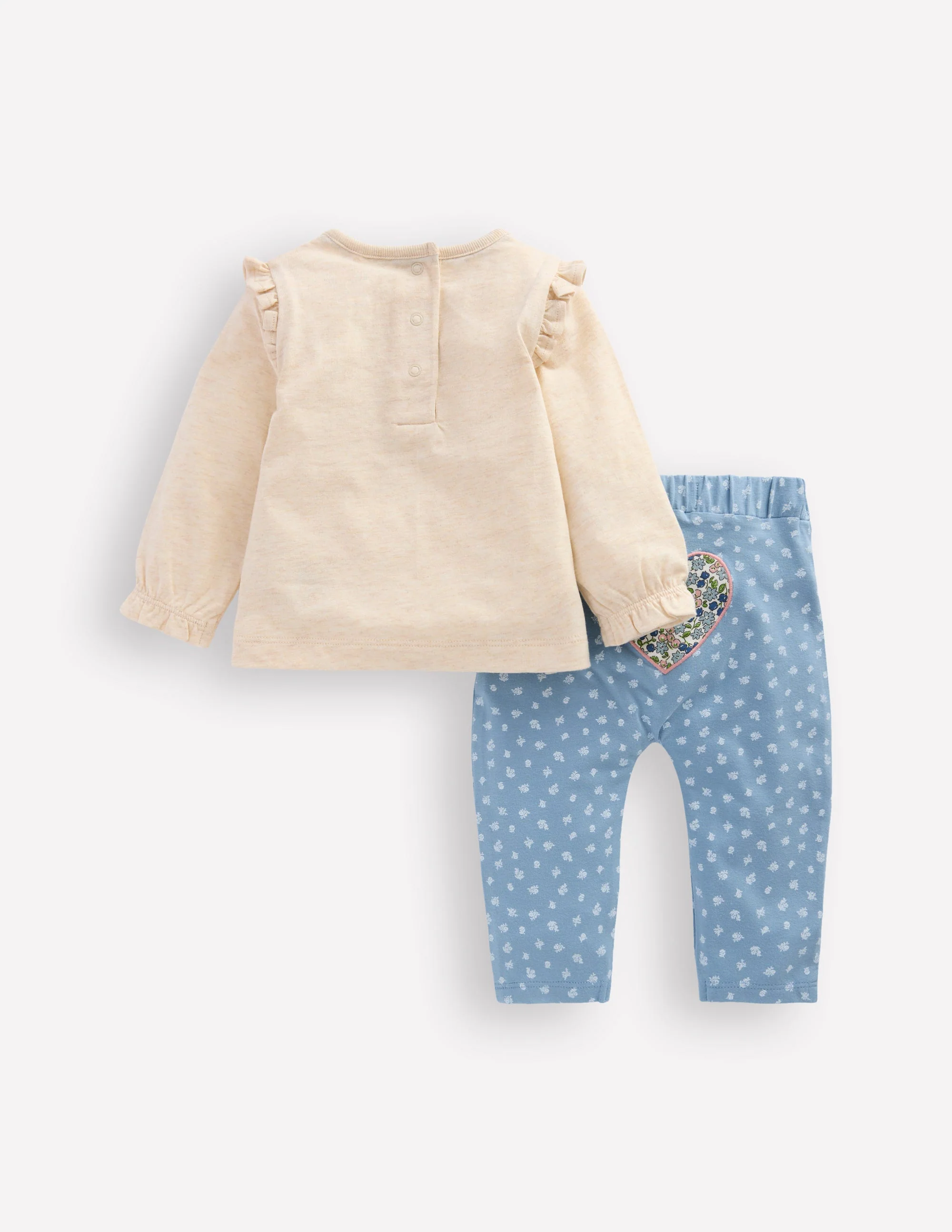 Spielset mit Logo für Mädchen-Blau Blumenmuster Herzen - Image 2