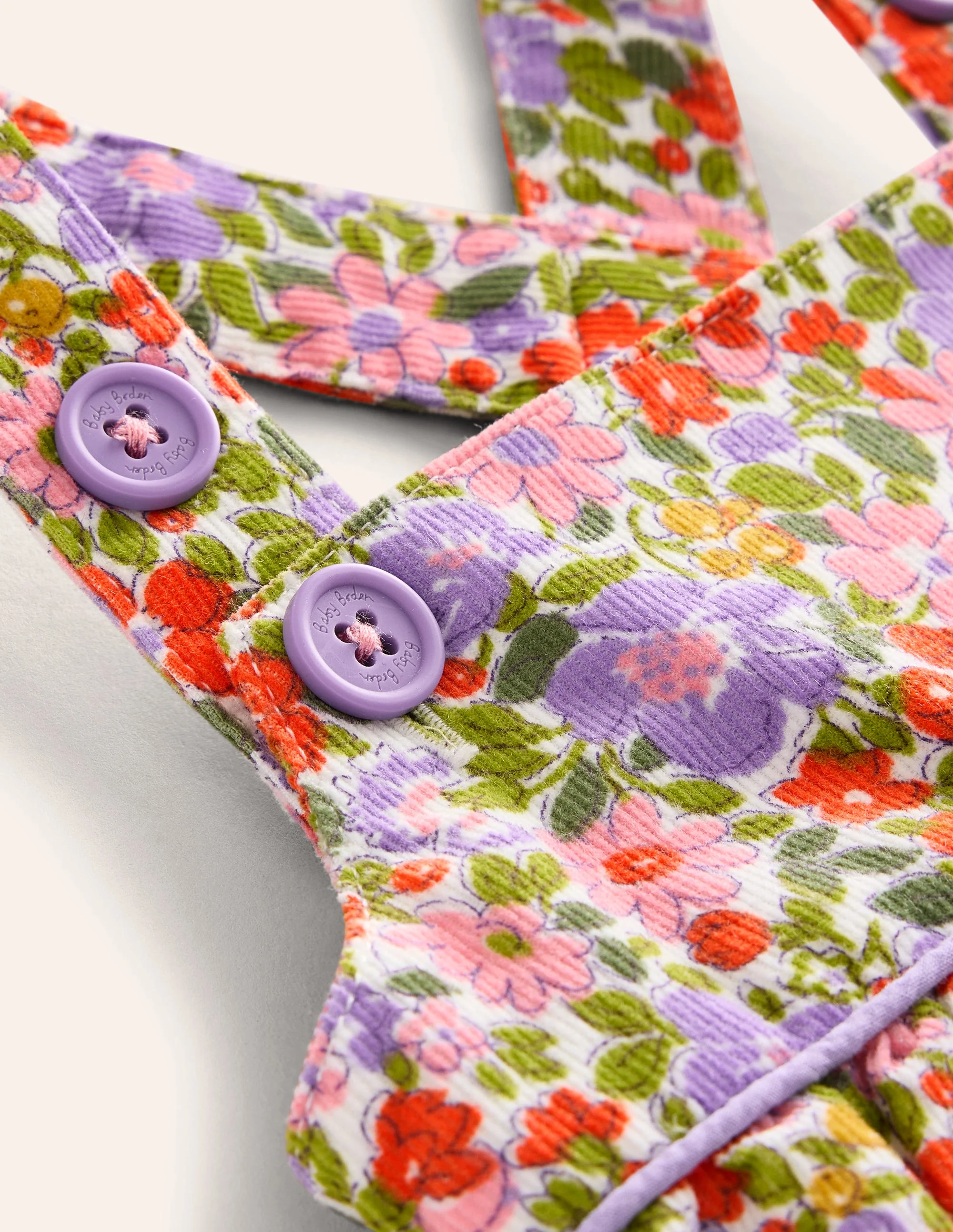Strampler aus Cord mit Blumenmuster-Bunt Blumenbeet - Image 3
