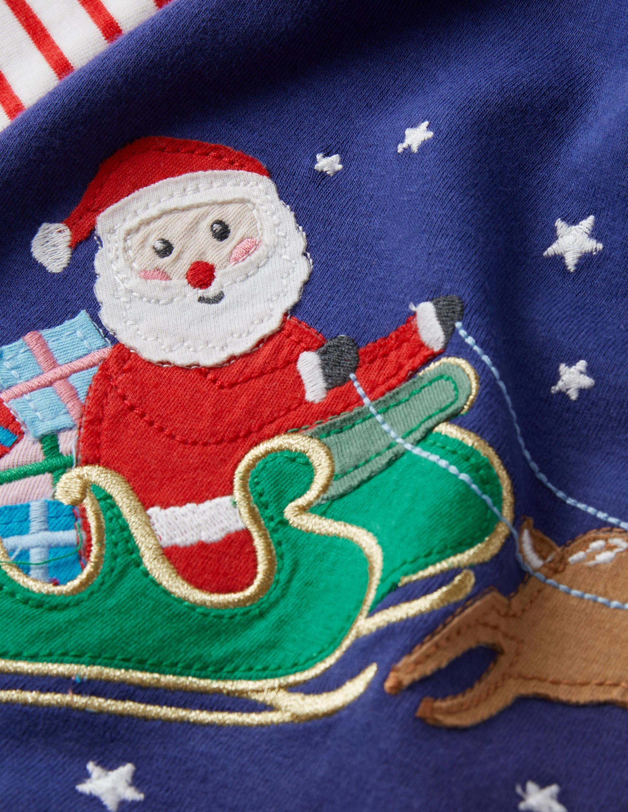 Strampler mit Applikation-Segelblau, Weihnachtsmotiv - Image 3