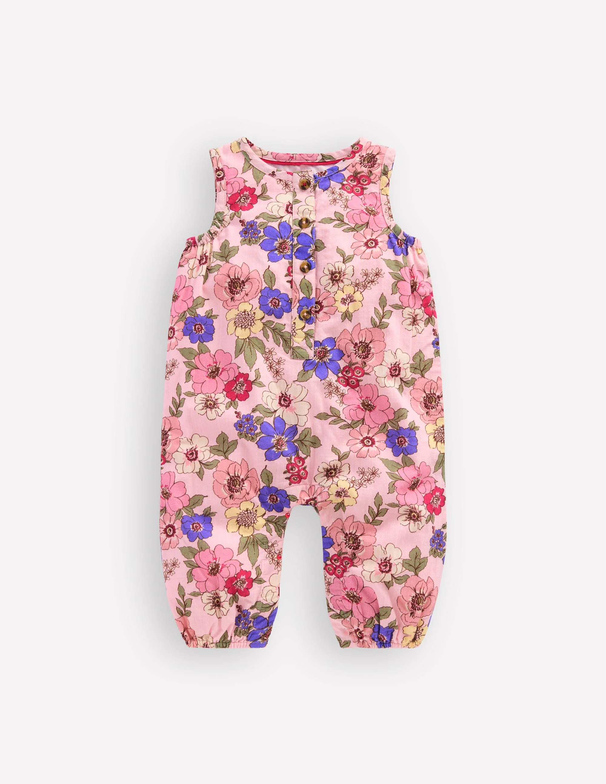 Strampler zum Zuknöpfen für Mädchen-Mittelrosa Blumenmuster - Image 2