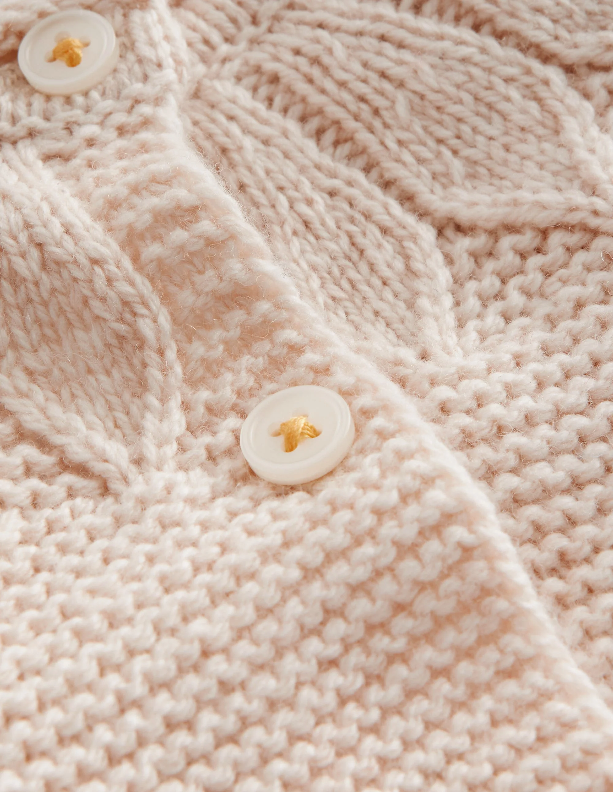 Strickjacke mit Pointelle-Passe-Ivory and Navy Spot - Image 3