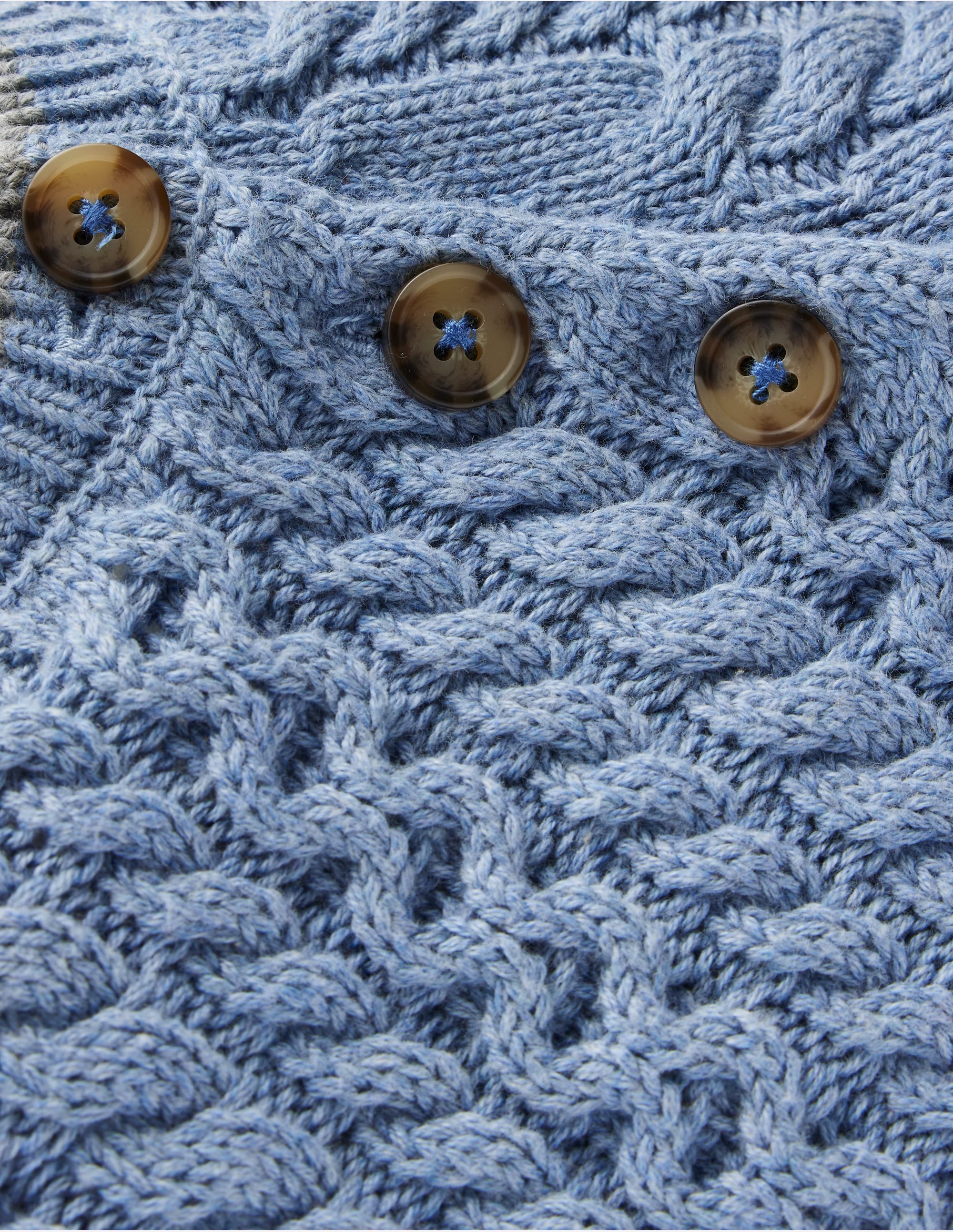 Strickspielset mit Zopfmuster-Gletscherblau Meliert - Image 3