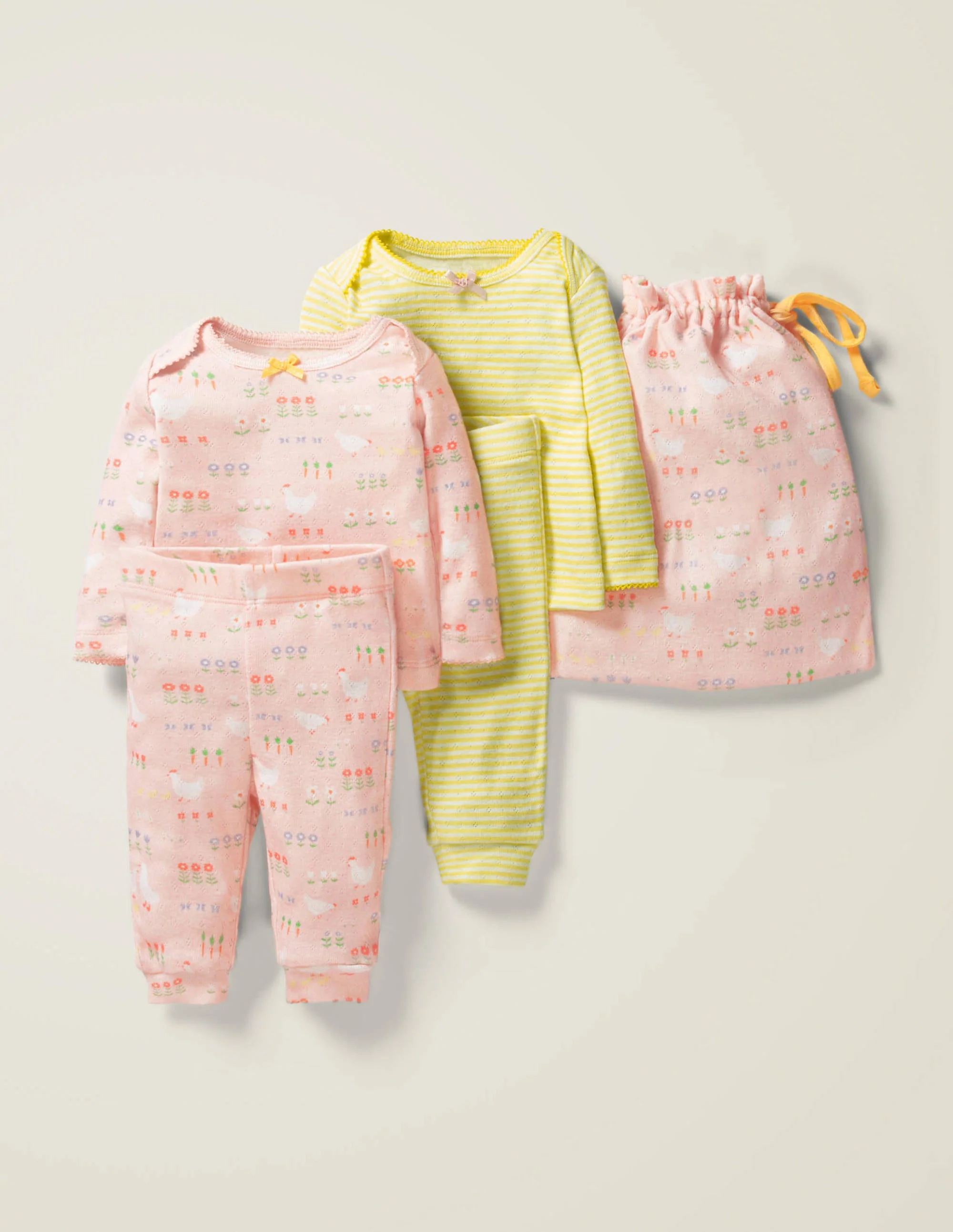 Superweiches Pointelle-Set-Provence-Altrosa, Blumenmuster