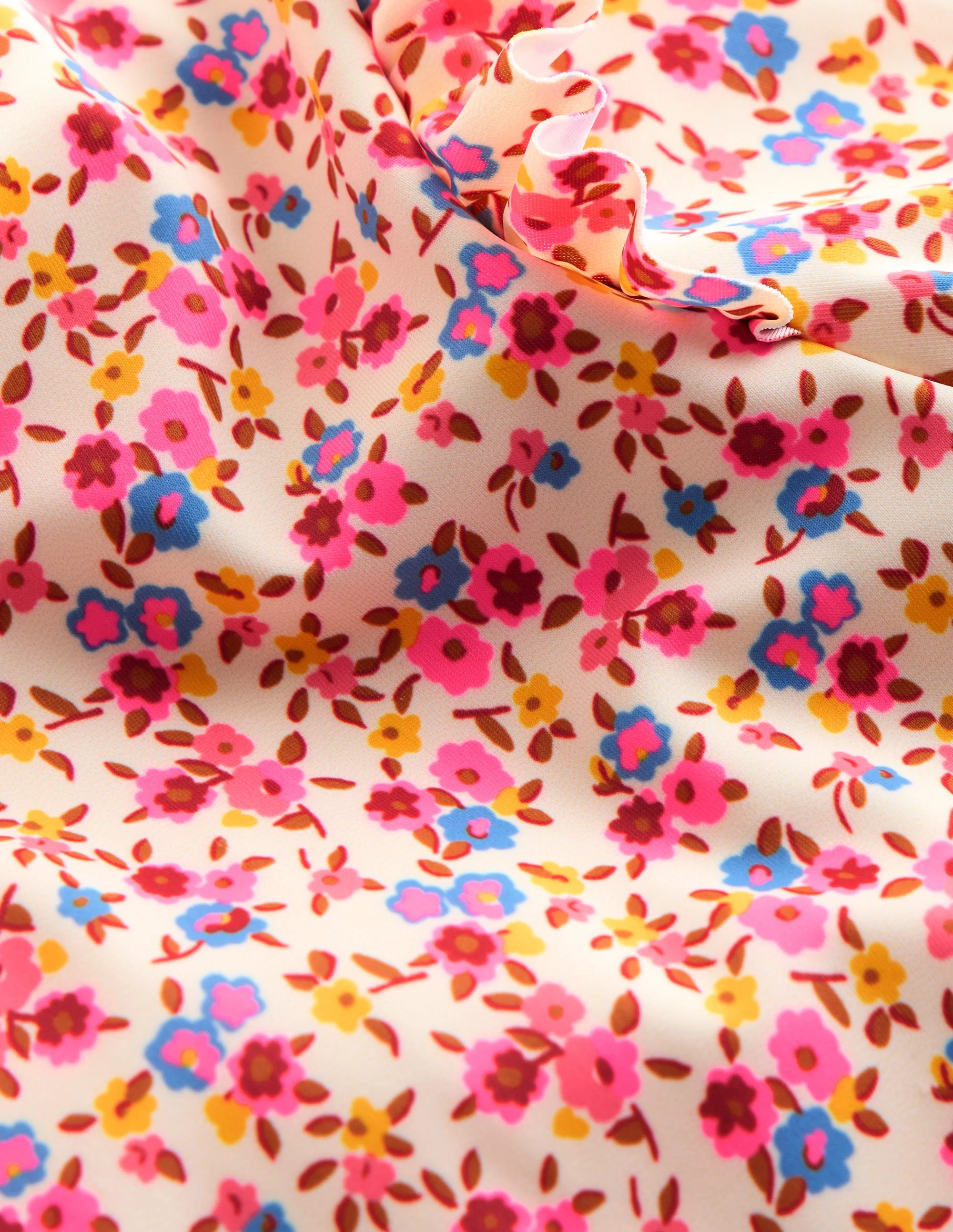 Surfanzug mit Sonnenschutz für Mädchen-Rosa, Filigranes Blumenmuster - Image 3