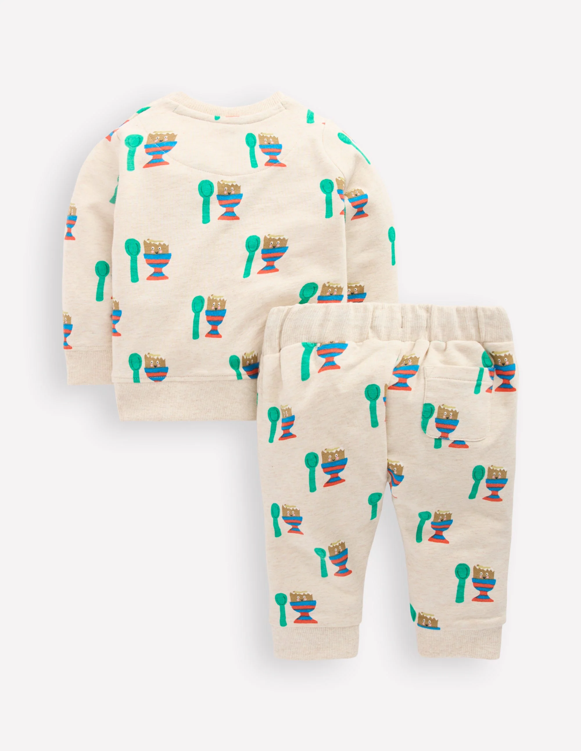 Sweatshirt-Spielset-Haferbeige Meliert Lustiges Ei - Image 2