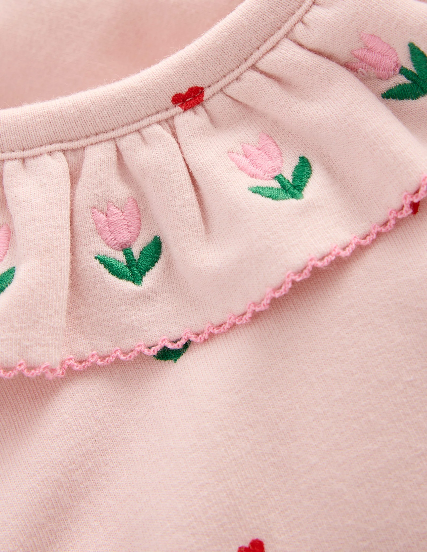 Sweatshirt-Spielset mit Rüschenausschnitt-Kreiderosa Bunt Herz Blume - Image 3
