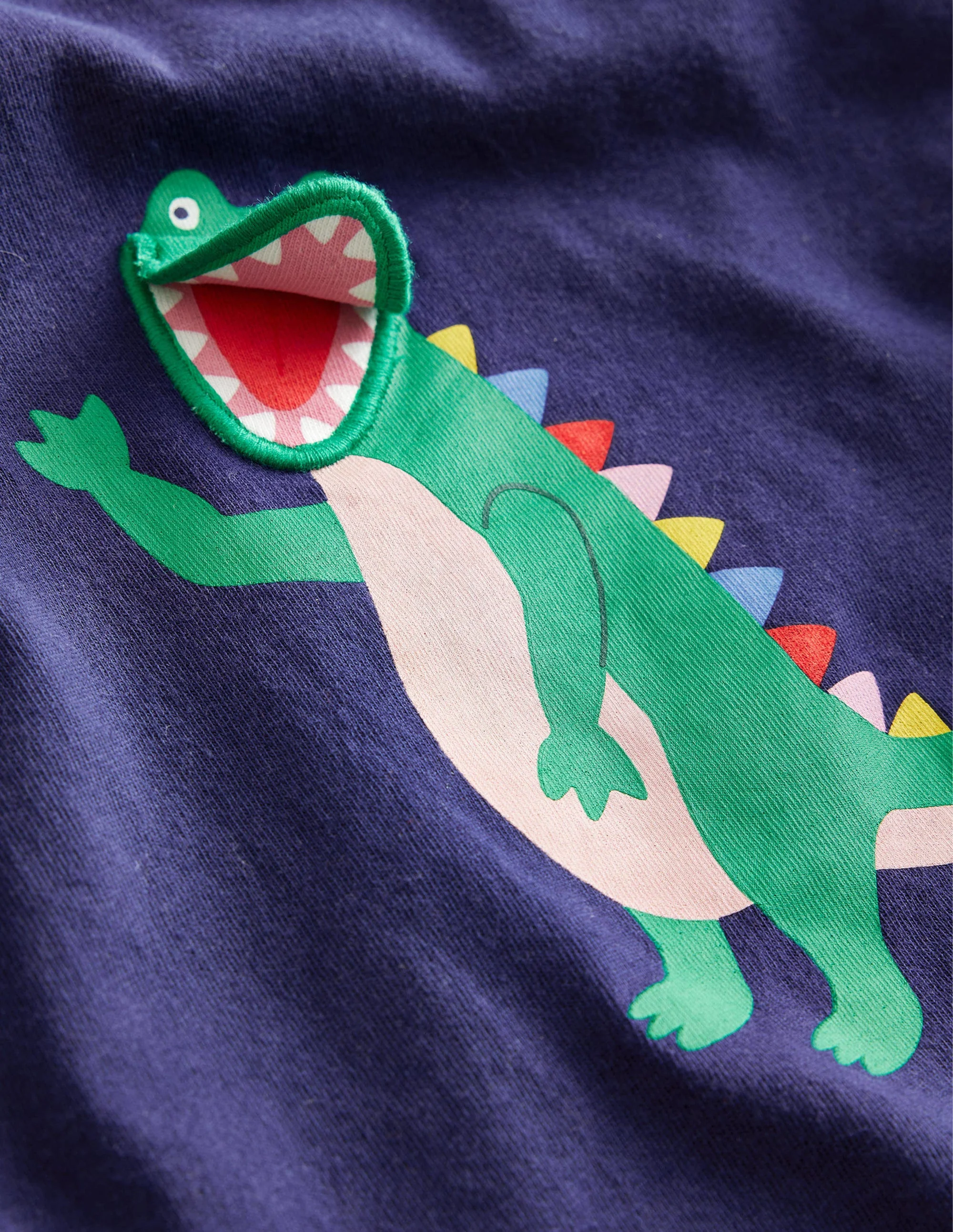 T-Shirt mit Aufklappmotiv-Segelblau, Krokodil - Image 3