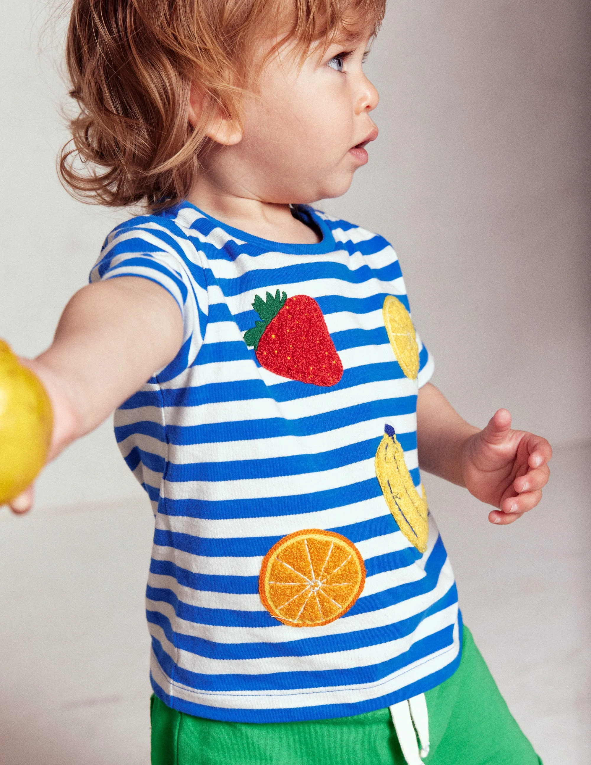 T-Shirt mit Logo-Blau Streifen Obst - Image 6