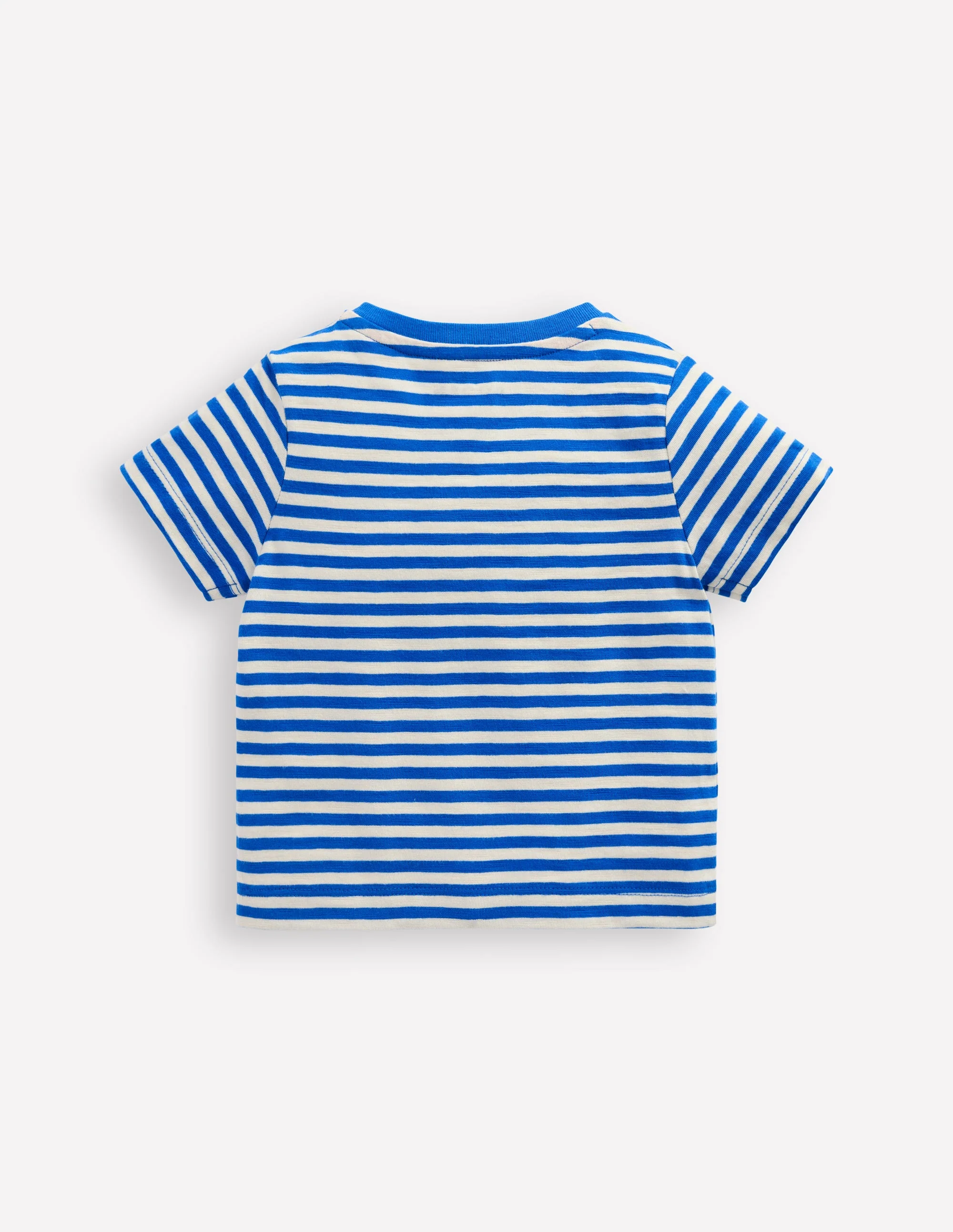 T-Shirt mit lustiger Applikation-Weiches Naturweiß/Eisvogelblau - Image 2