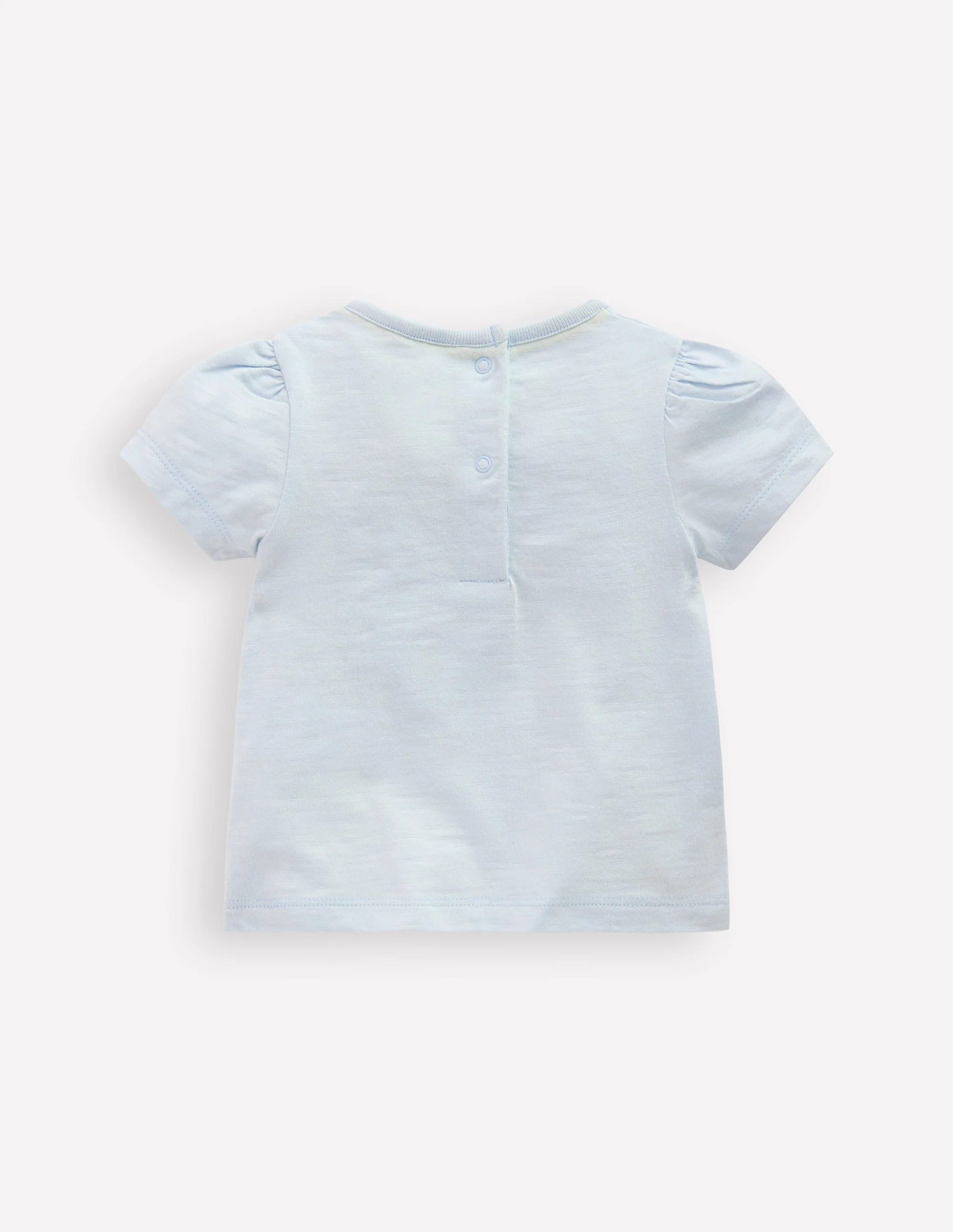T-Shirt mit Puffärmeln und Logo für Mädchen-Wolkenblau Dalmatiner auf Einrad - Image 2