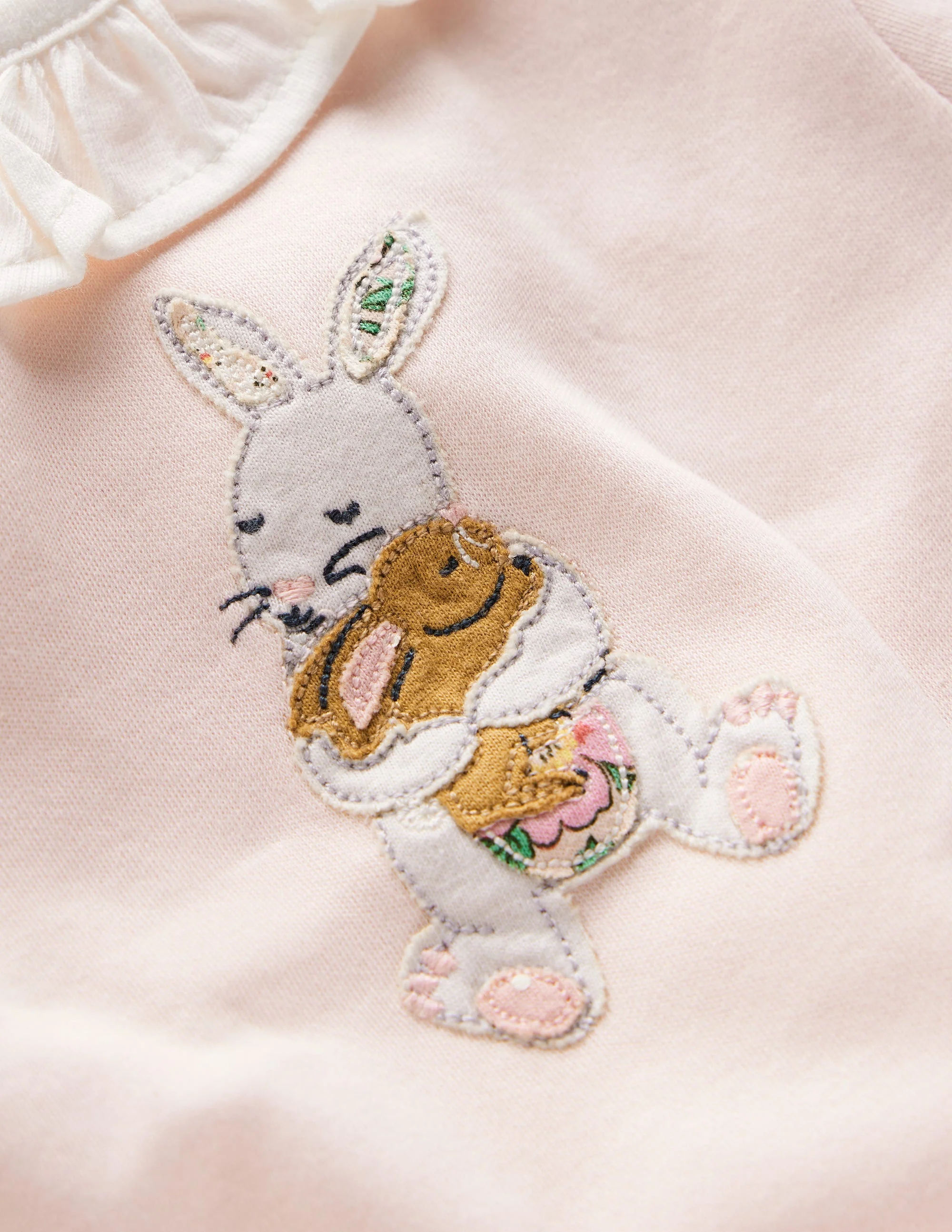 T-Shirt mit Rüschenausschnitt-Kreiderosa - Image 3