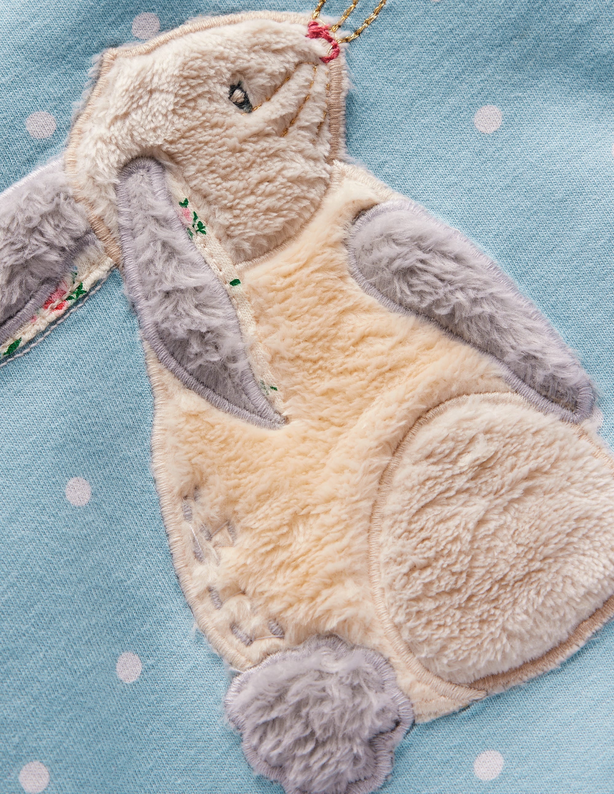 T-Shirt mit Tierapplikation-Sanftes Blau Hase - Image 3