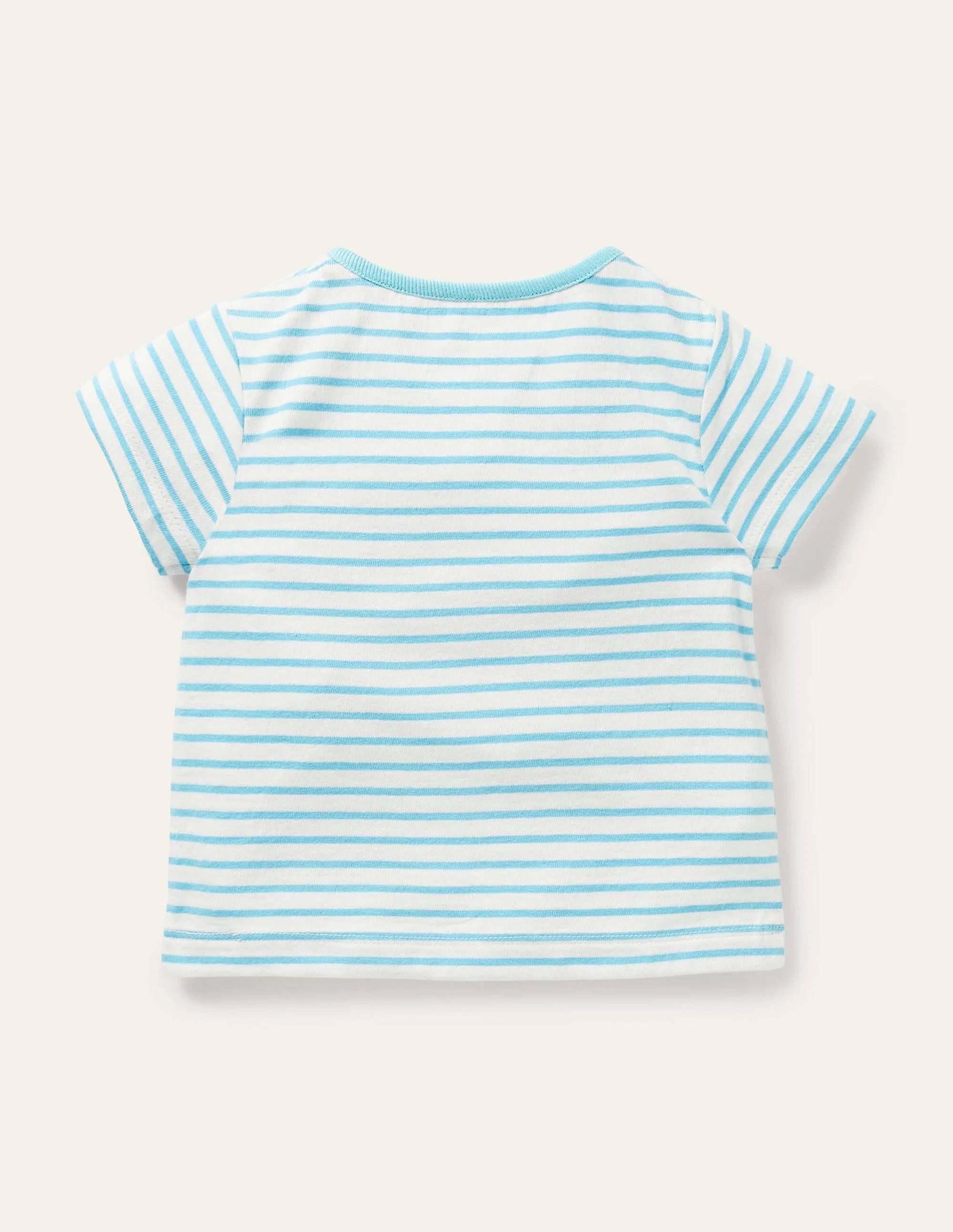T-Shirt mit Urlaubsapplikation-Naturweiß/Meerblau, Eiscreme - Image 2