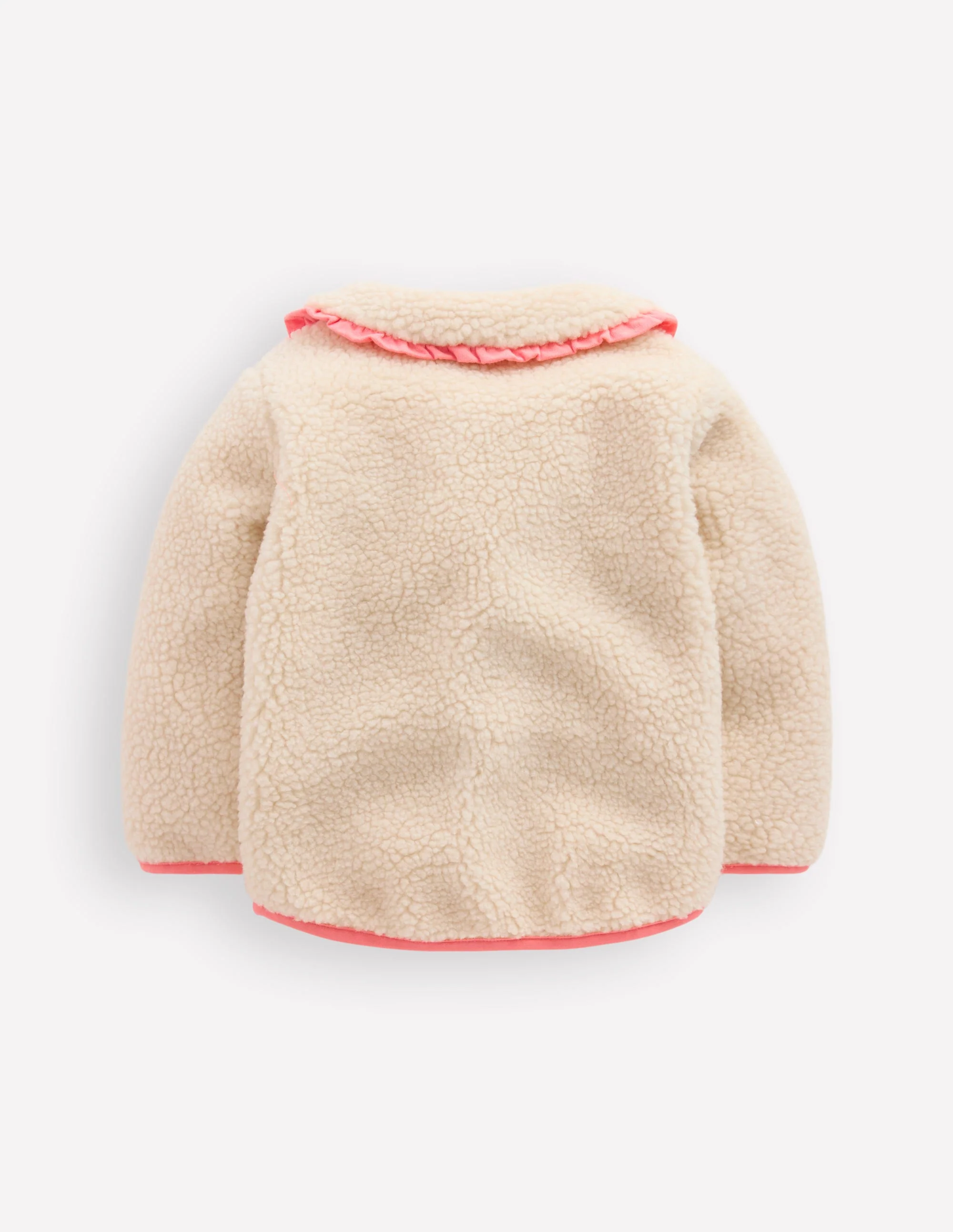Teddyfell-Jacke mit Kragen für Mädchen-Neutral/Rosa Herz - Image 2