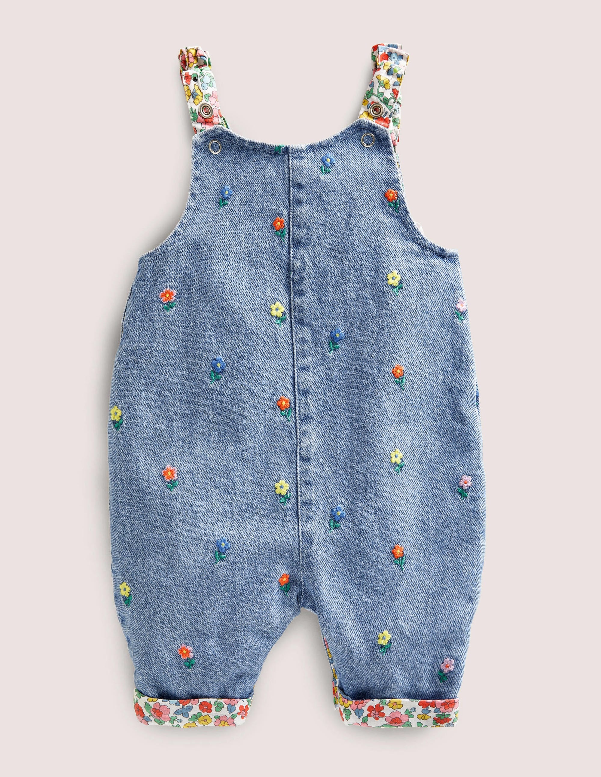 Weblatzhose mit Schleifen-Denim, Blumenstickerei - Image 2