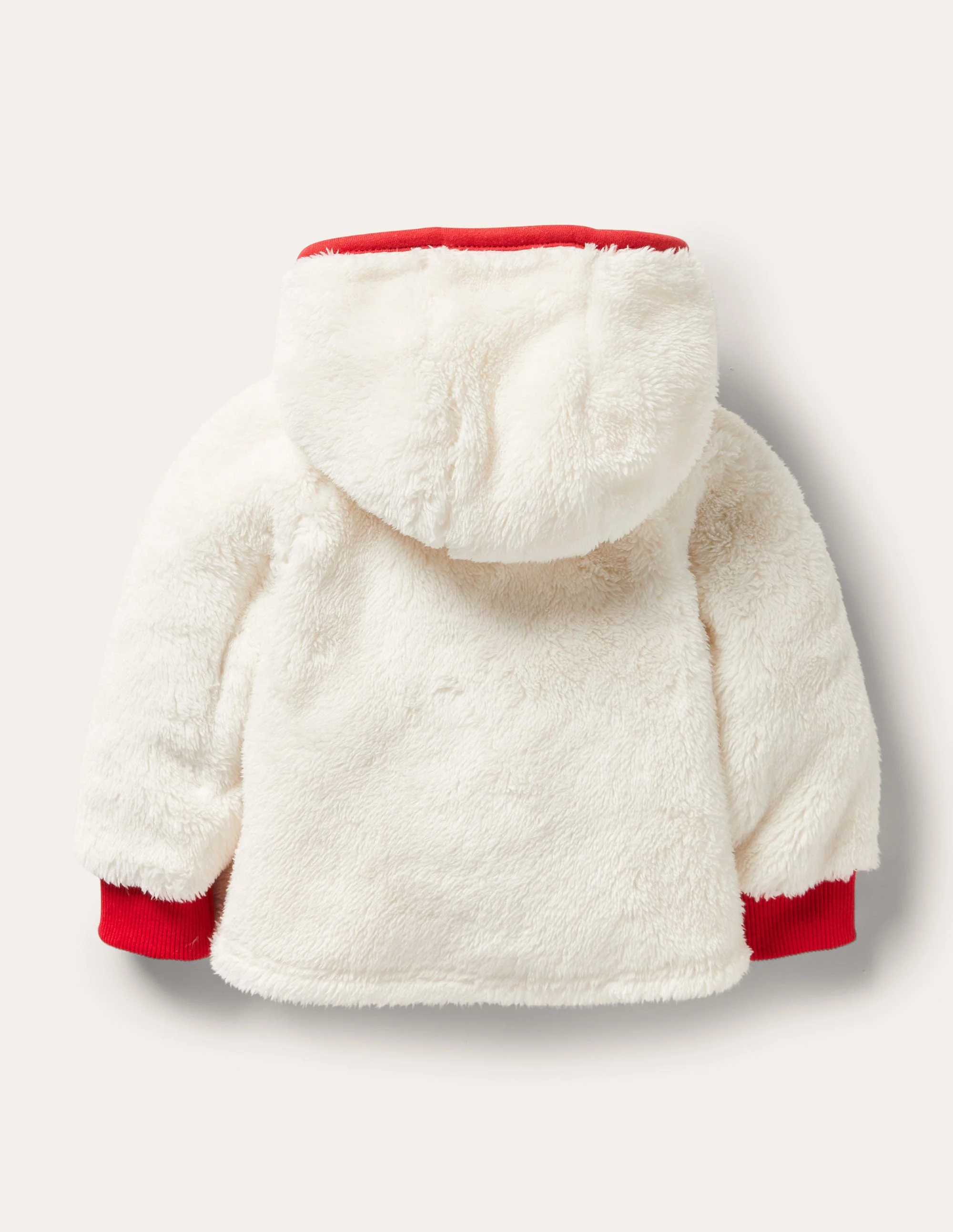 Weiche Borg-Jacke mit Kapuze-Hellbeige - Image 2