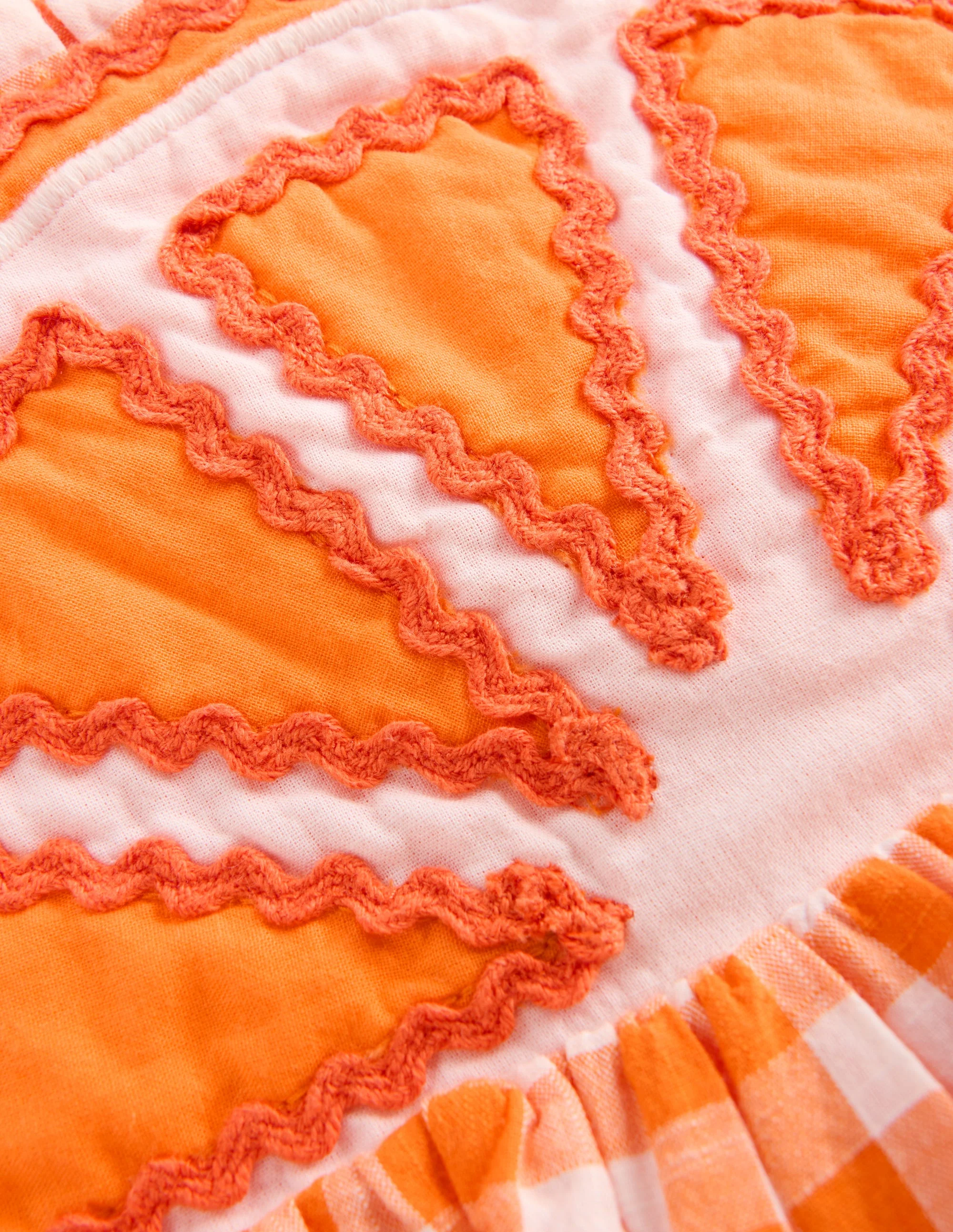 Weit geschnittener Strampler-Orange Vichy - Image 3