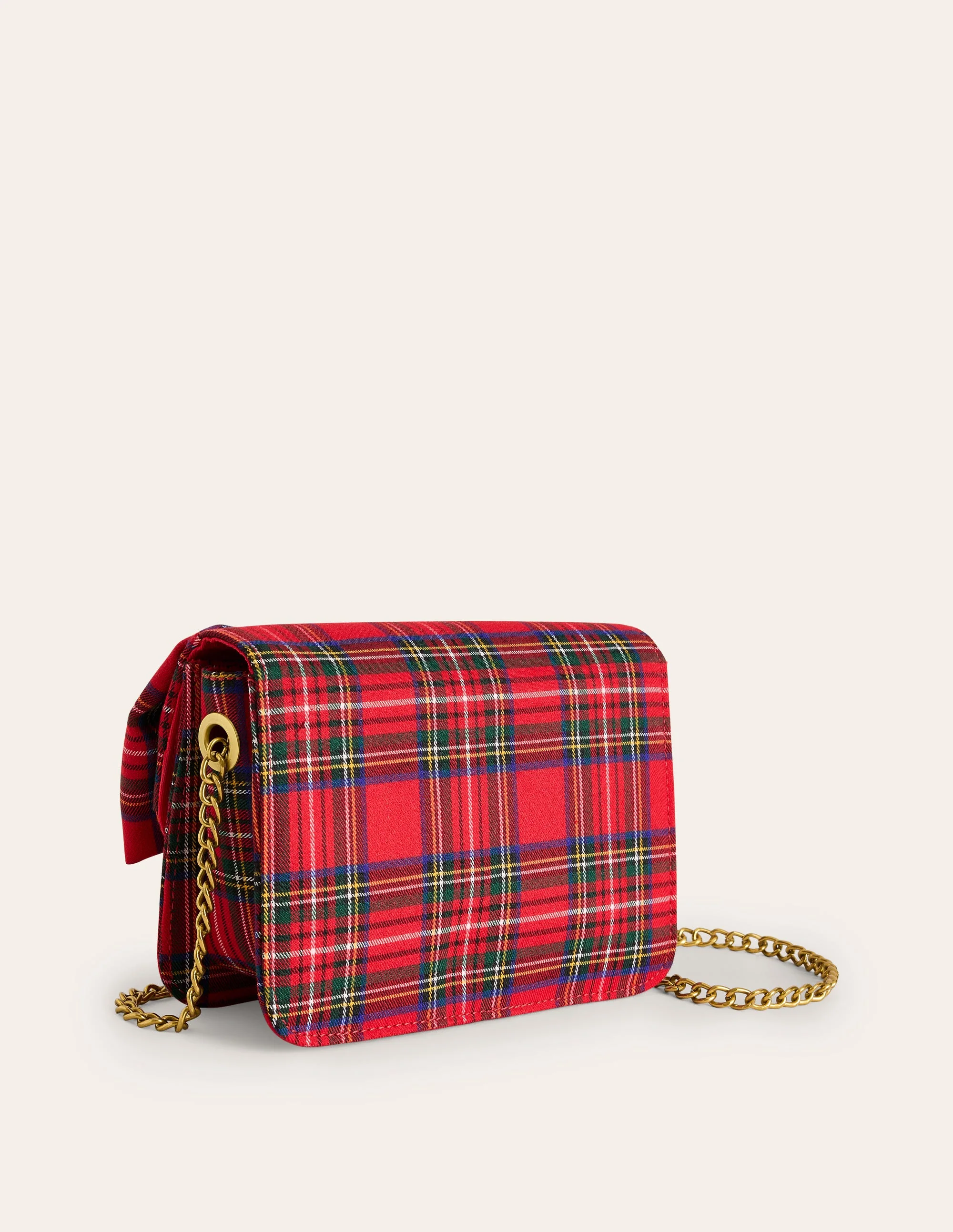 Abendtasche mit Schleife-Rot und Blau, Kariert - Image 3