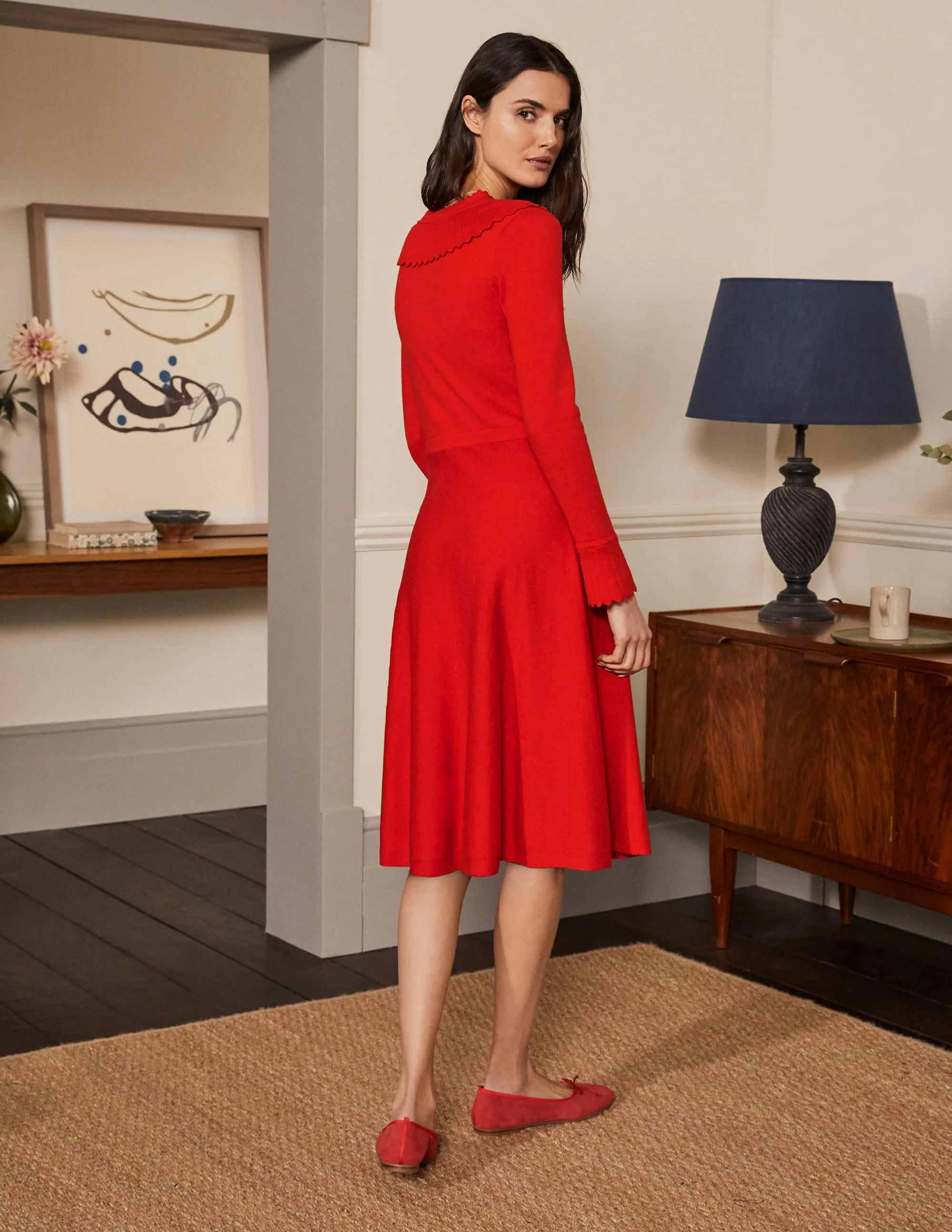 Abercorn Strickkleid-Kirschrot - Image 3