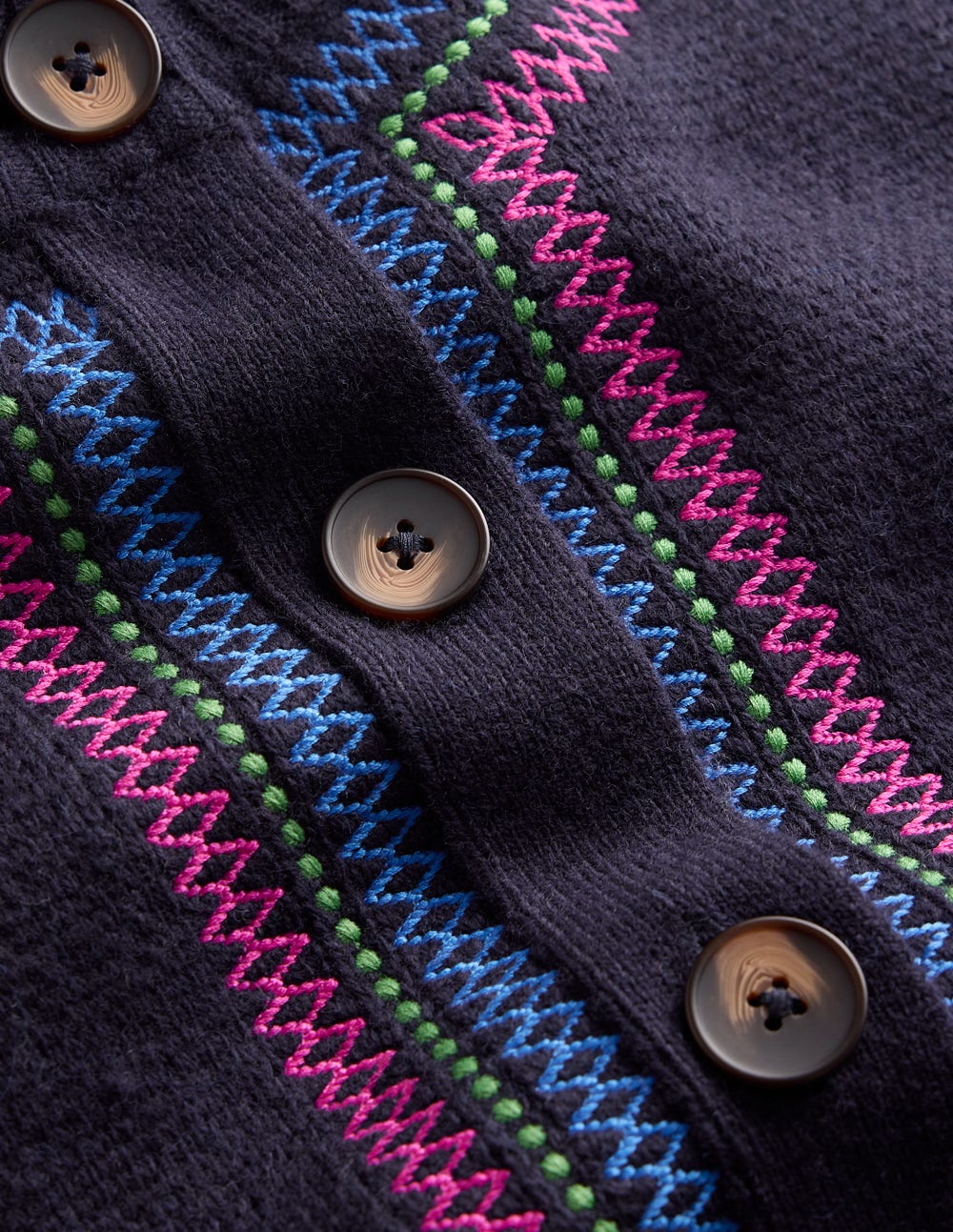 Abi Jacquard-Strickjacke-Marineblau, Tiger - Image 7