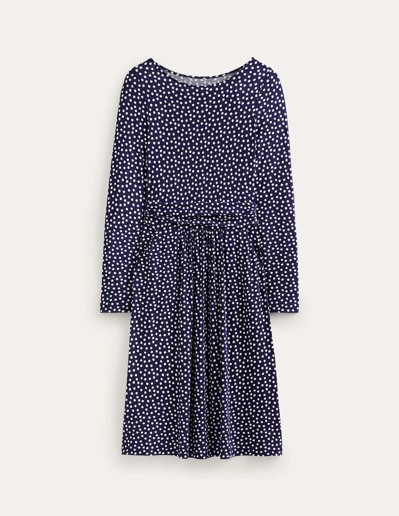 Abigail Jerseykleid-Französisches Marineblau, Abstrakt Punkt - Image 5