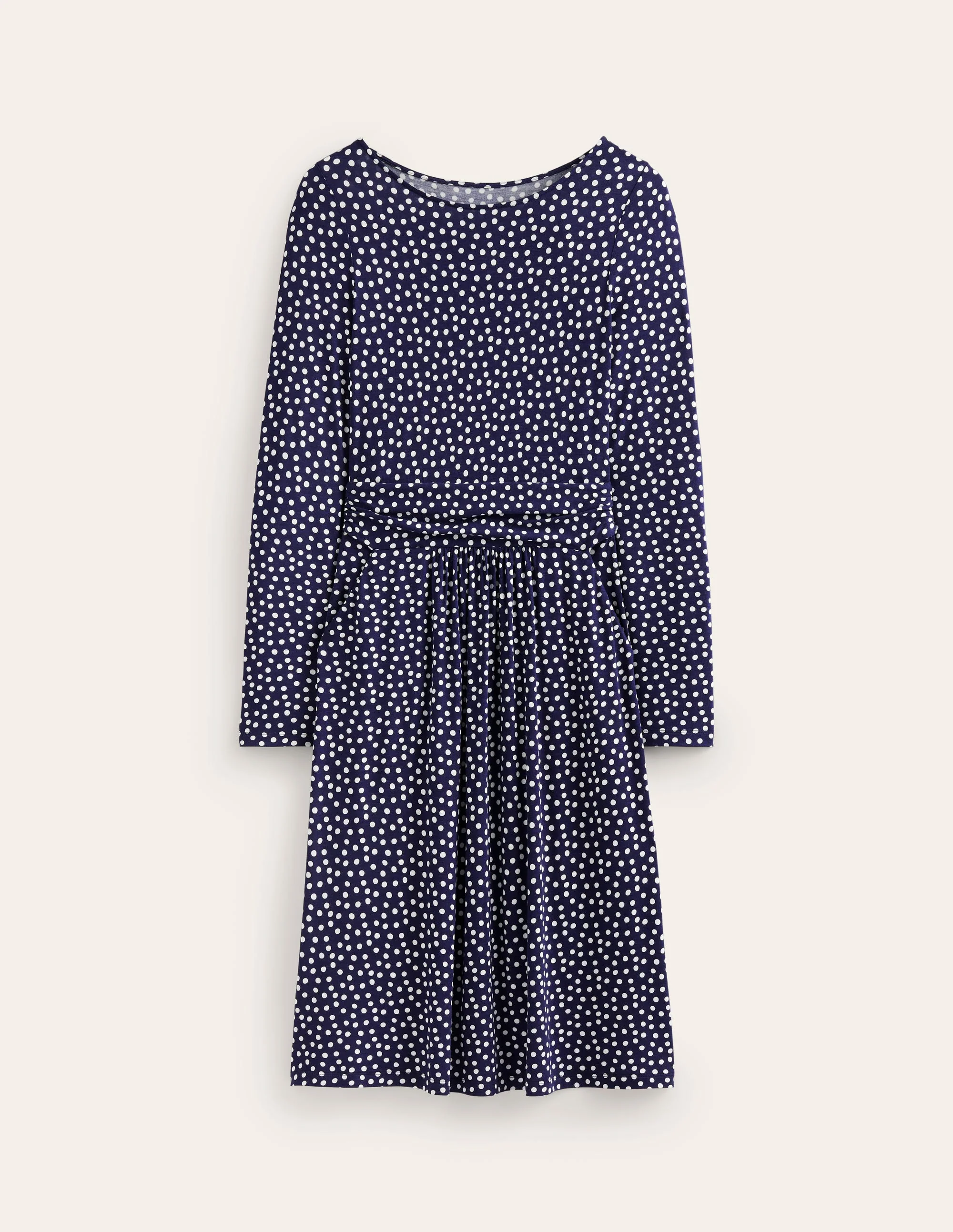 Abigail Jerseykleid-Französisches Marineblau, Abstrakt Punkt - Image 5