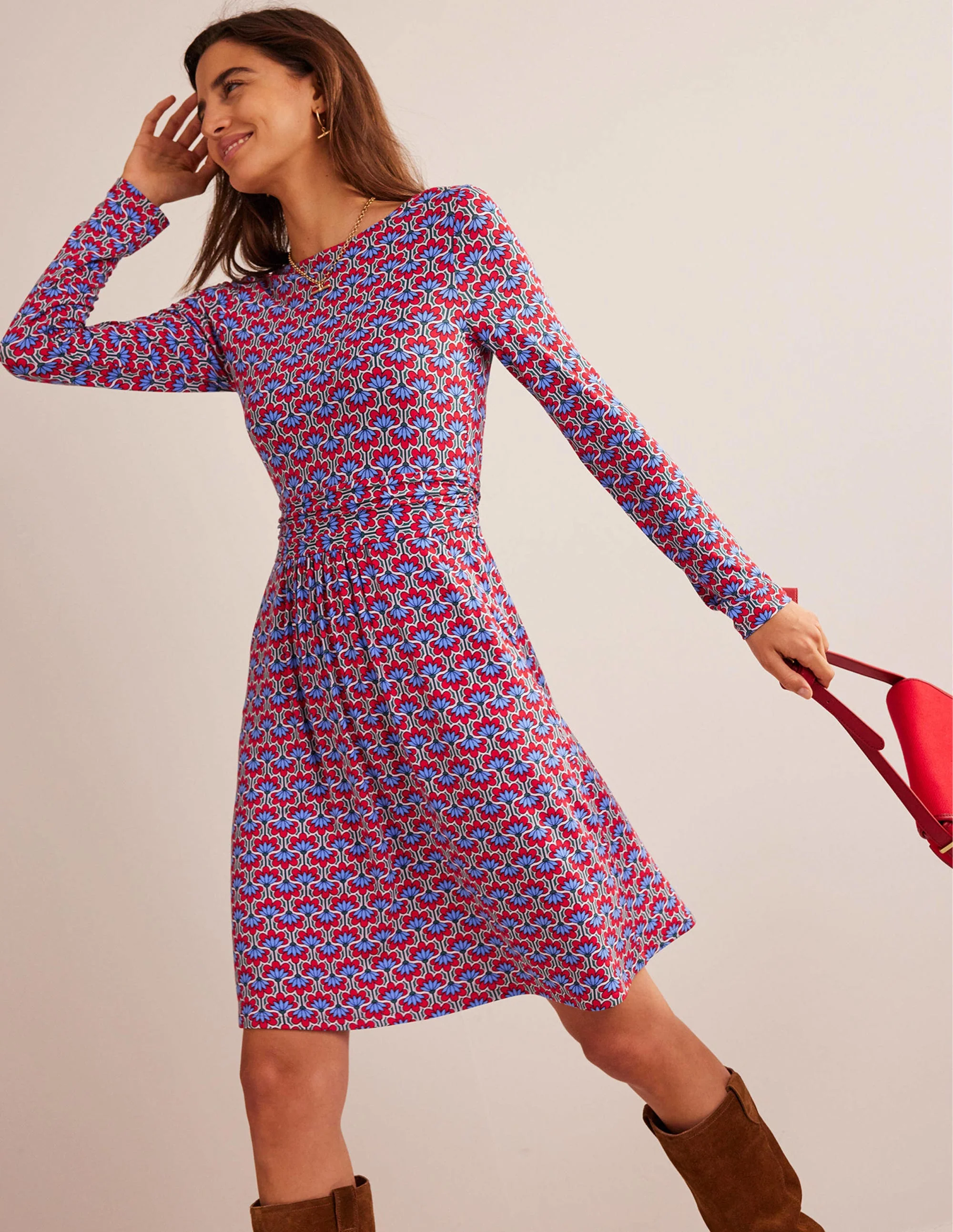 Abigail Jerseykleid-Pepperoni, Geo Blütenblätter