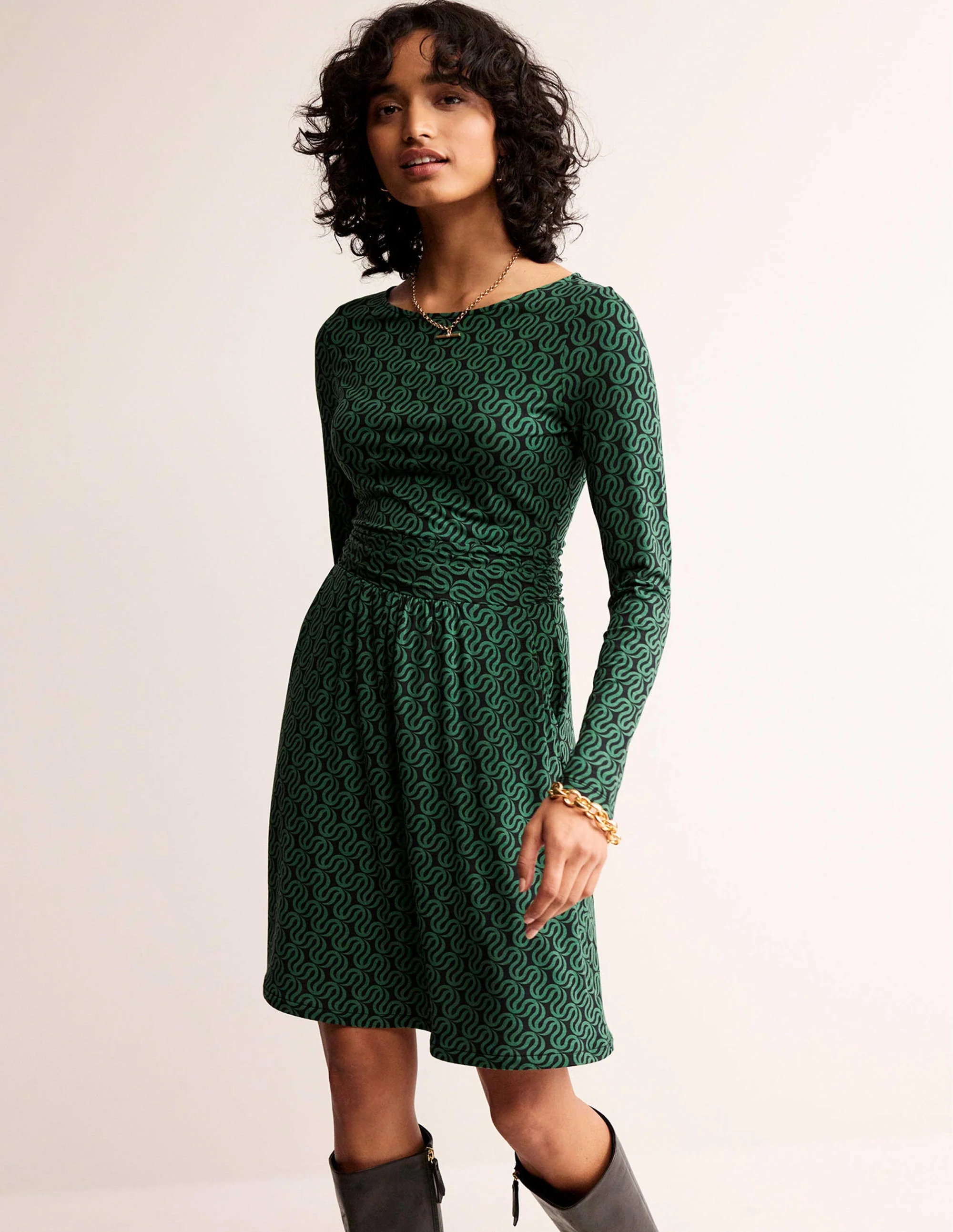 Abigail Jerseykleid-Schwarz, Wellenband - Image 4