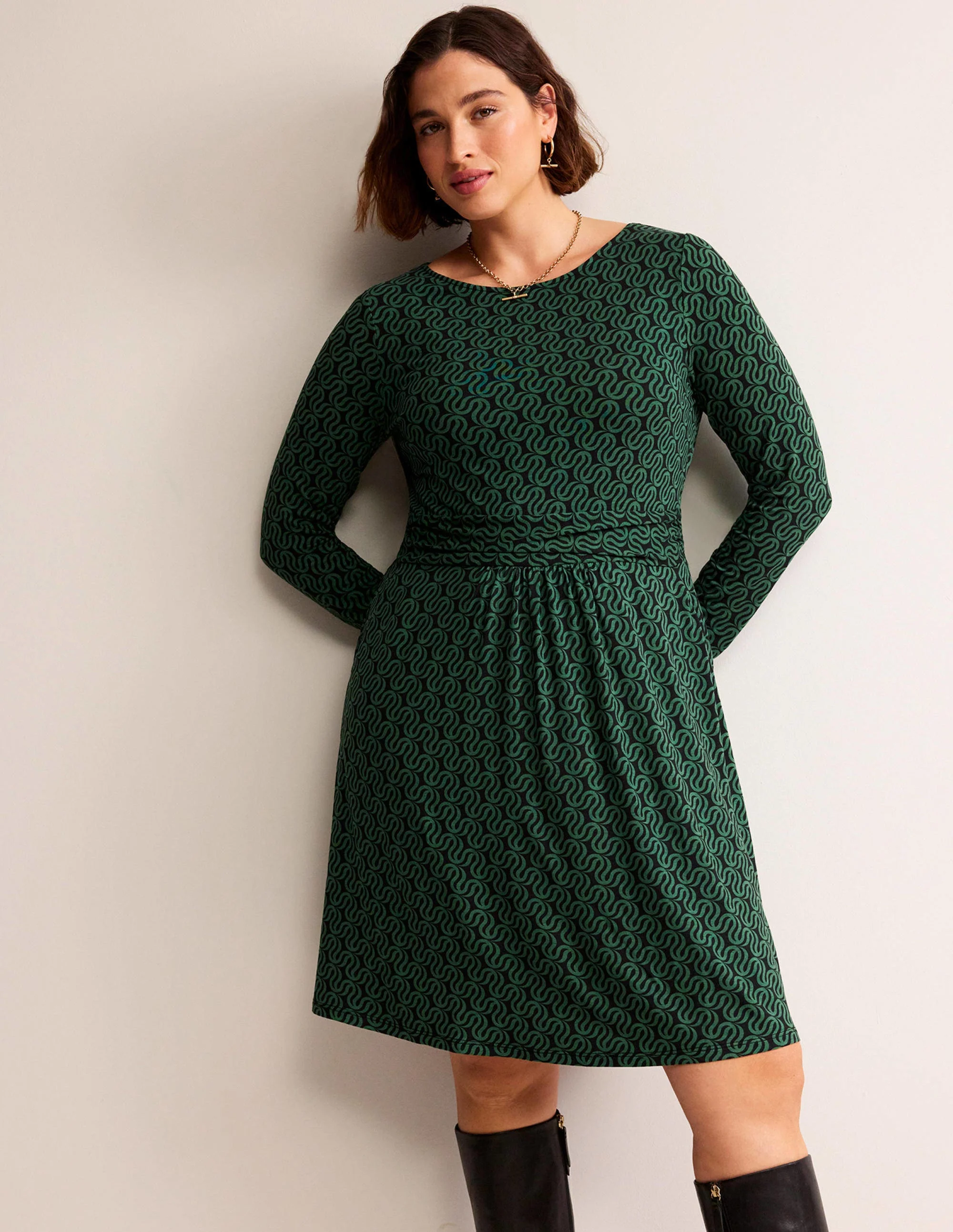 Abigail Jerseykleid-Schwarz, Wellenband - Image 5