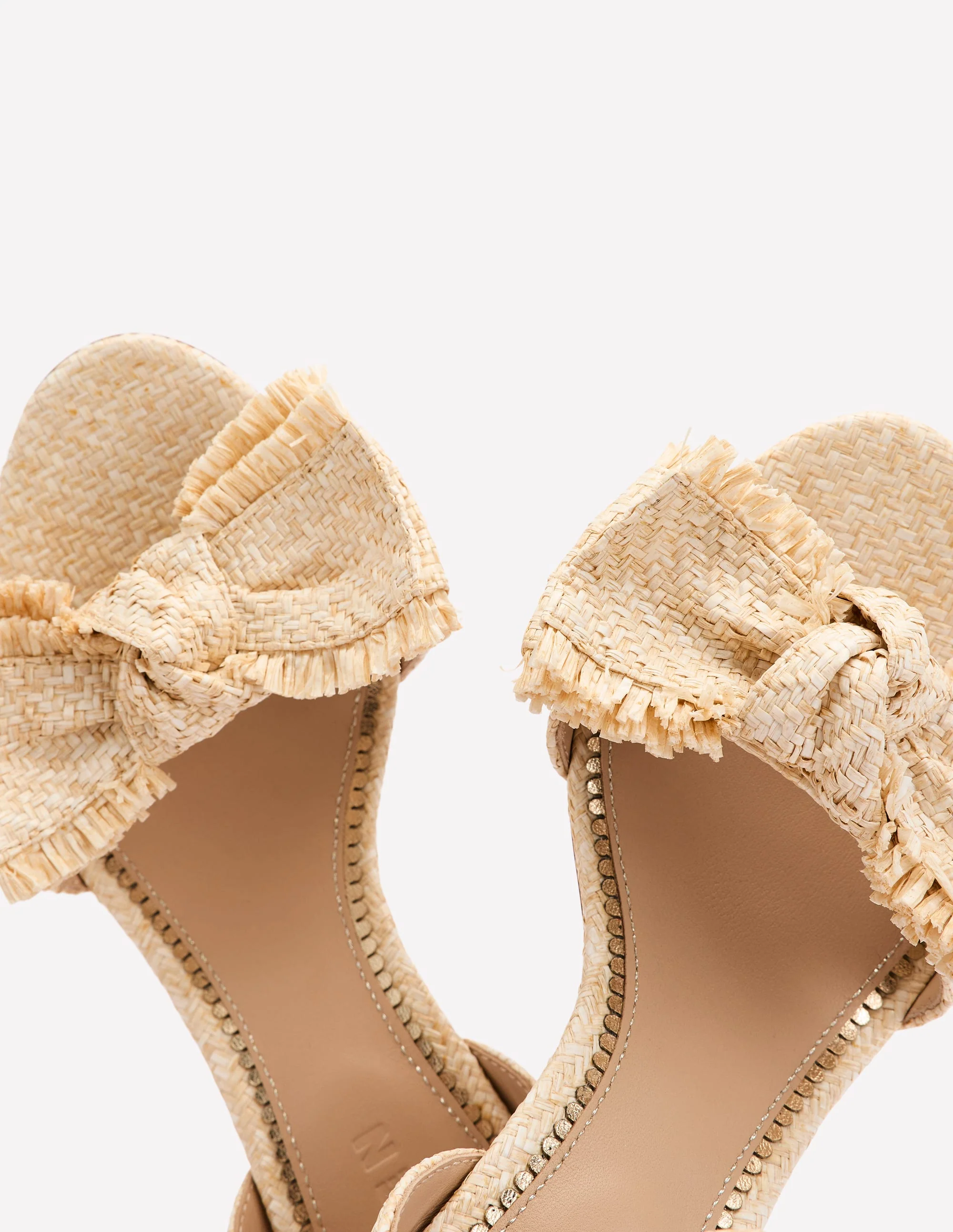 Absatzsandalen mit Schleife-Ecru - Image 4