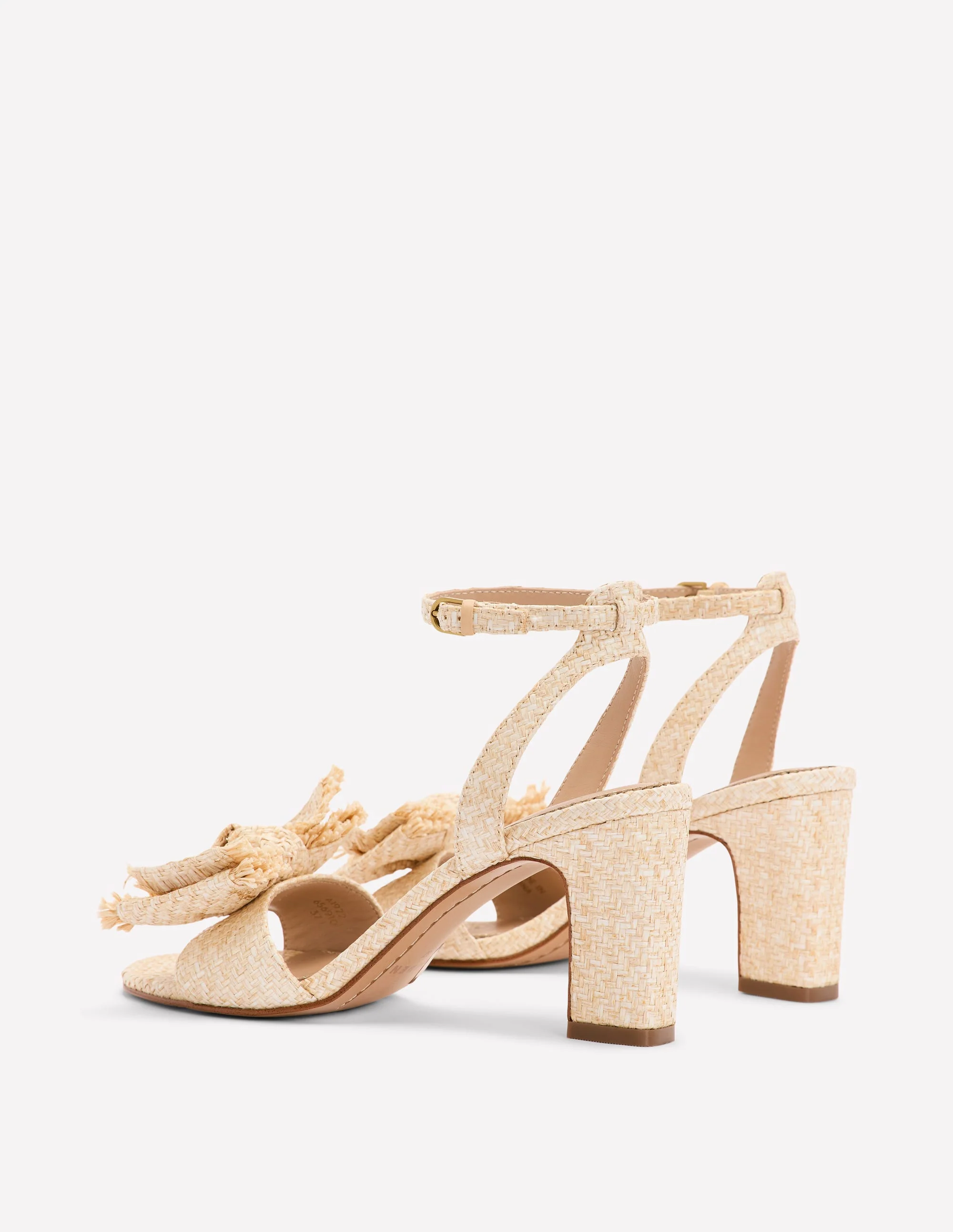 Absatzsandalen mit Schleife-Ecru - Image 5