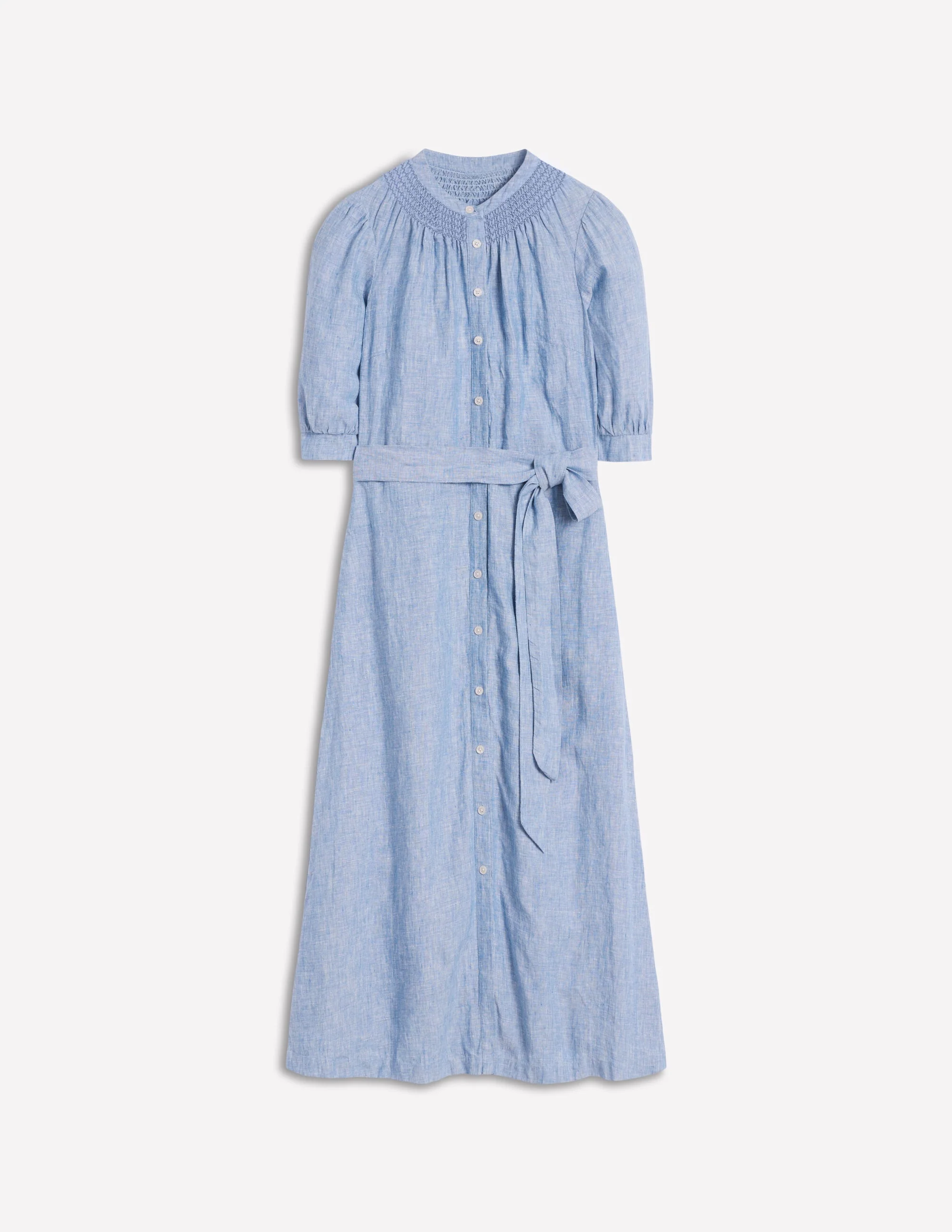 Ada Midikleid aus Leinen-Graublau Chambray - Image 6