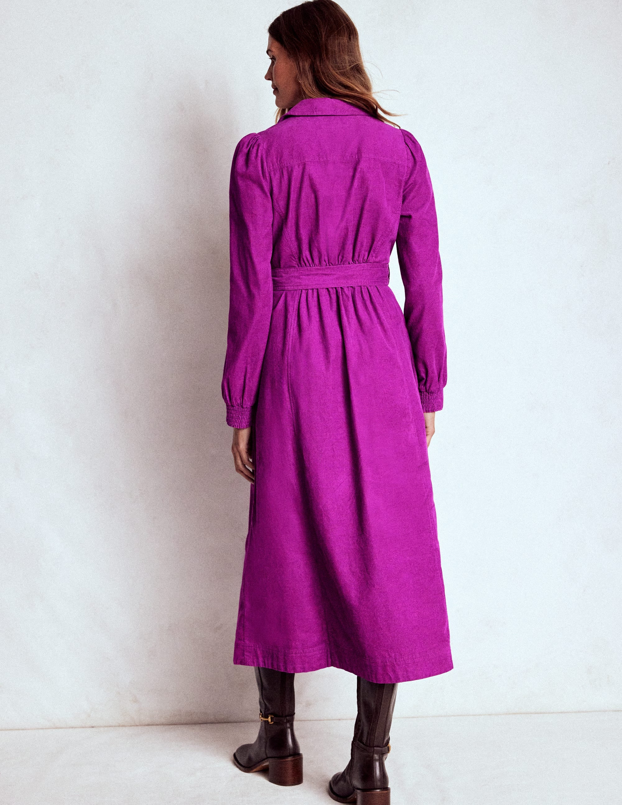 Adelaide Cord-Midikleid mit Reißverschluss-Königliches Lila - Image 3