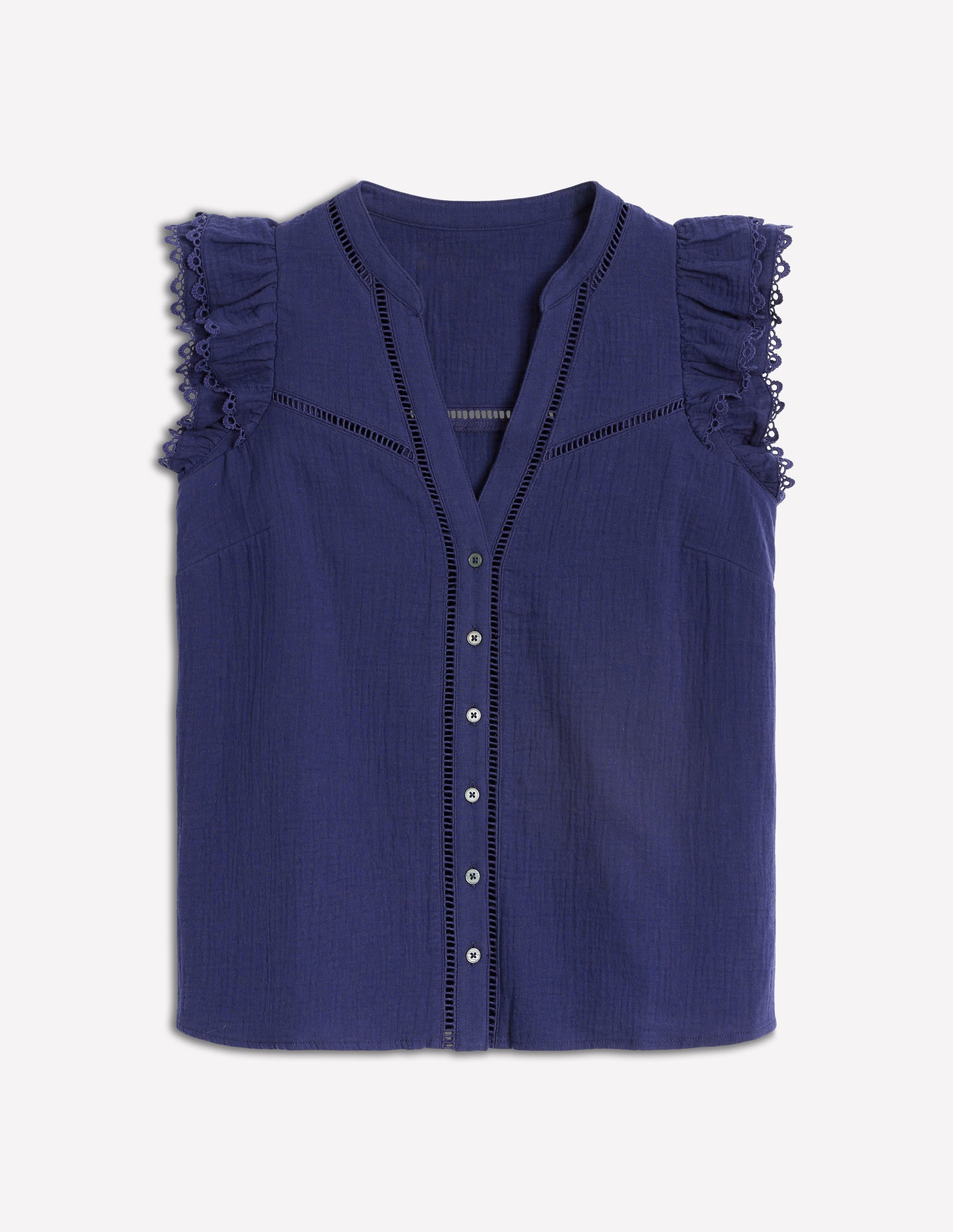 Ärmelloses Doppeltuch-Oberteil-Aristocratic Blue/ Ivory Stripe - Image 6