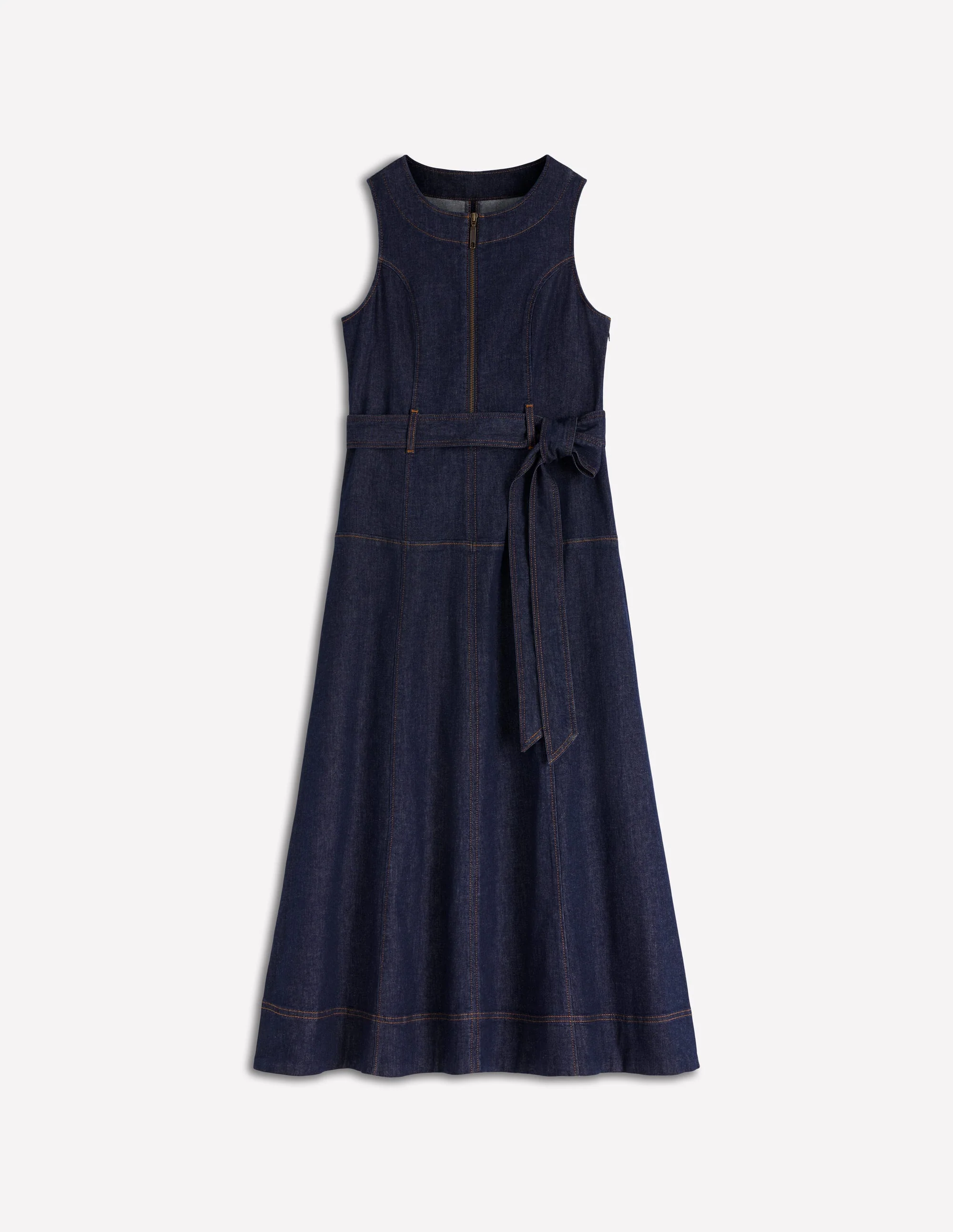 Ärmelloses Jeanskleid mit Reißverschluss-Indigo Gewaschen - Image 6