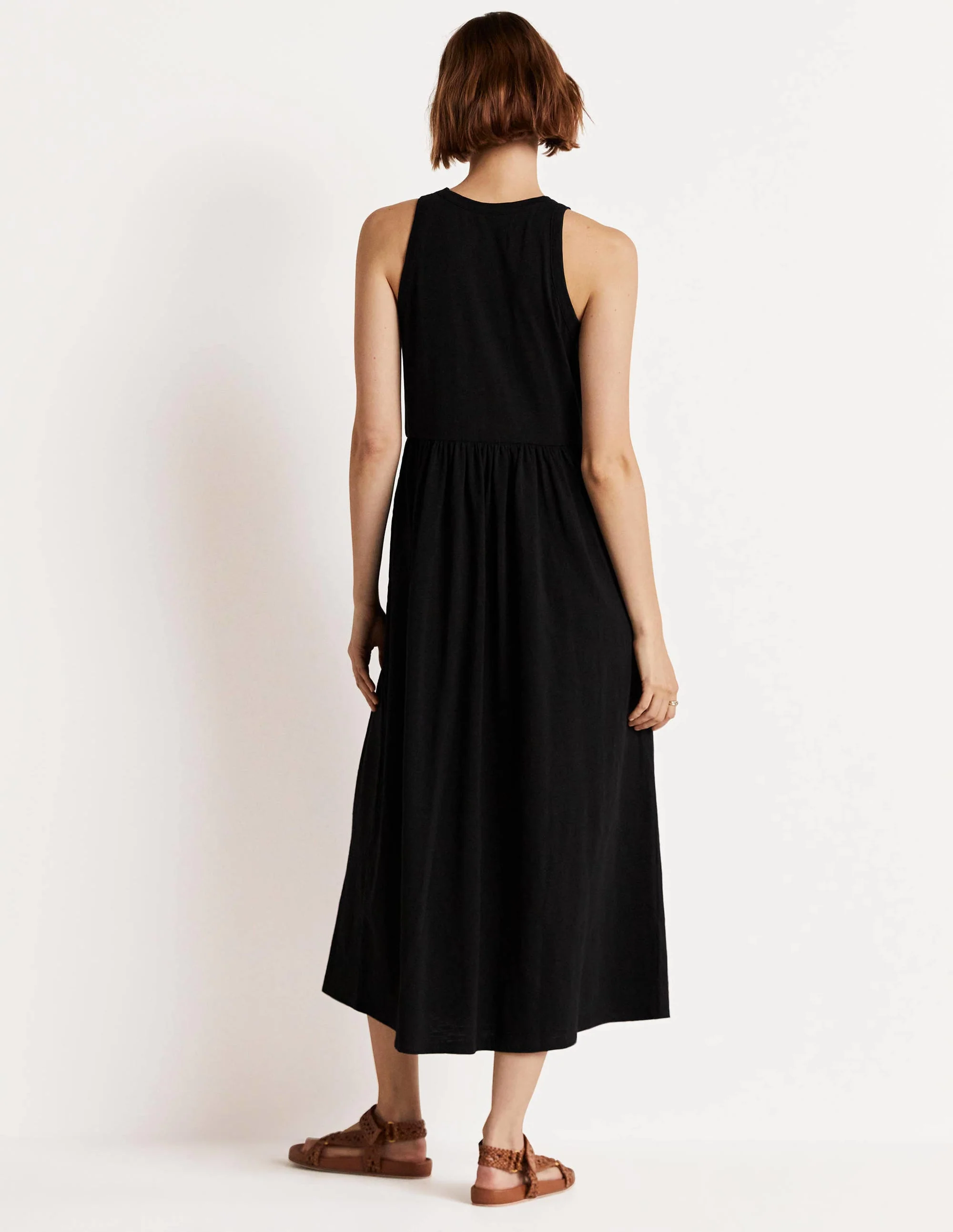 Ärmelloses Jersey-Midikleid-Schwarz - Image 8