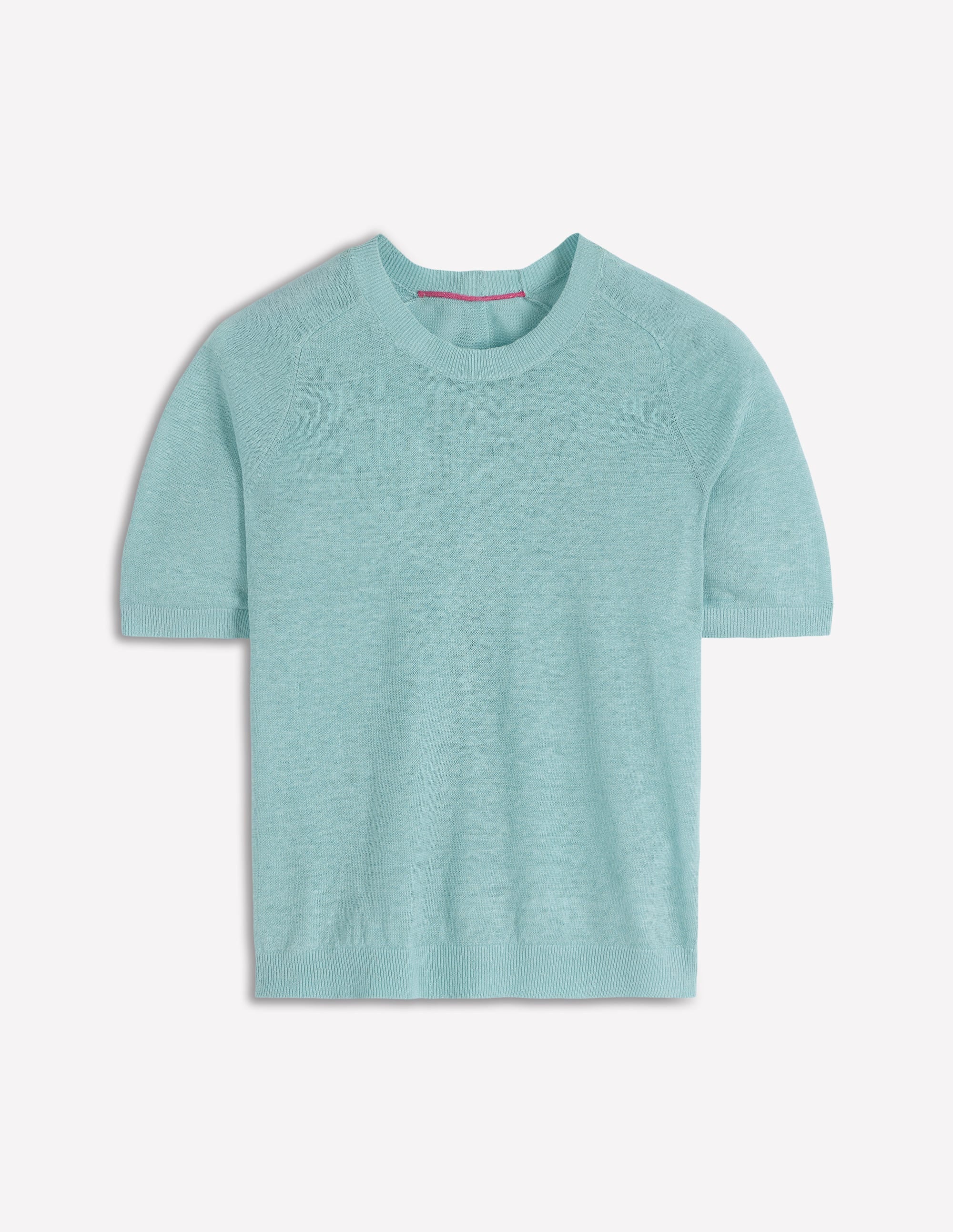 Agnes Leinen-T-Shirt mit Knopfleiste-Meeresdunst Blau - Image 10