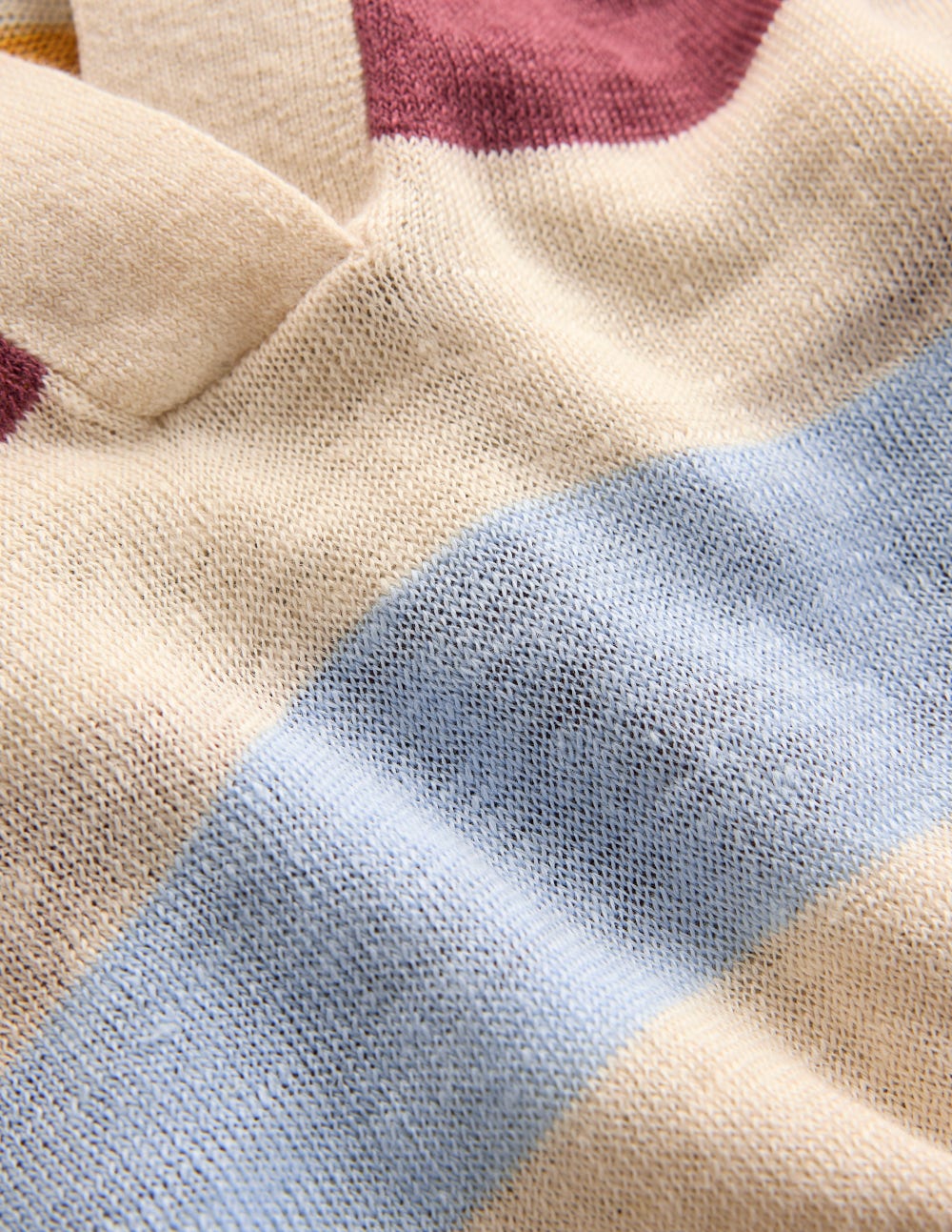Agnes Leinenpullover mit Kragen-Naturweiß, Rosa, Grün Bunte Streifen - Image 7