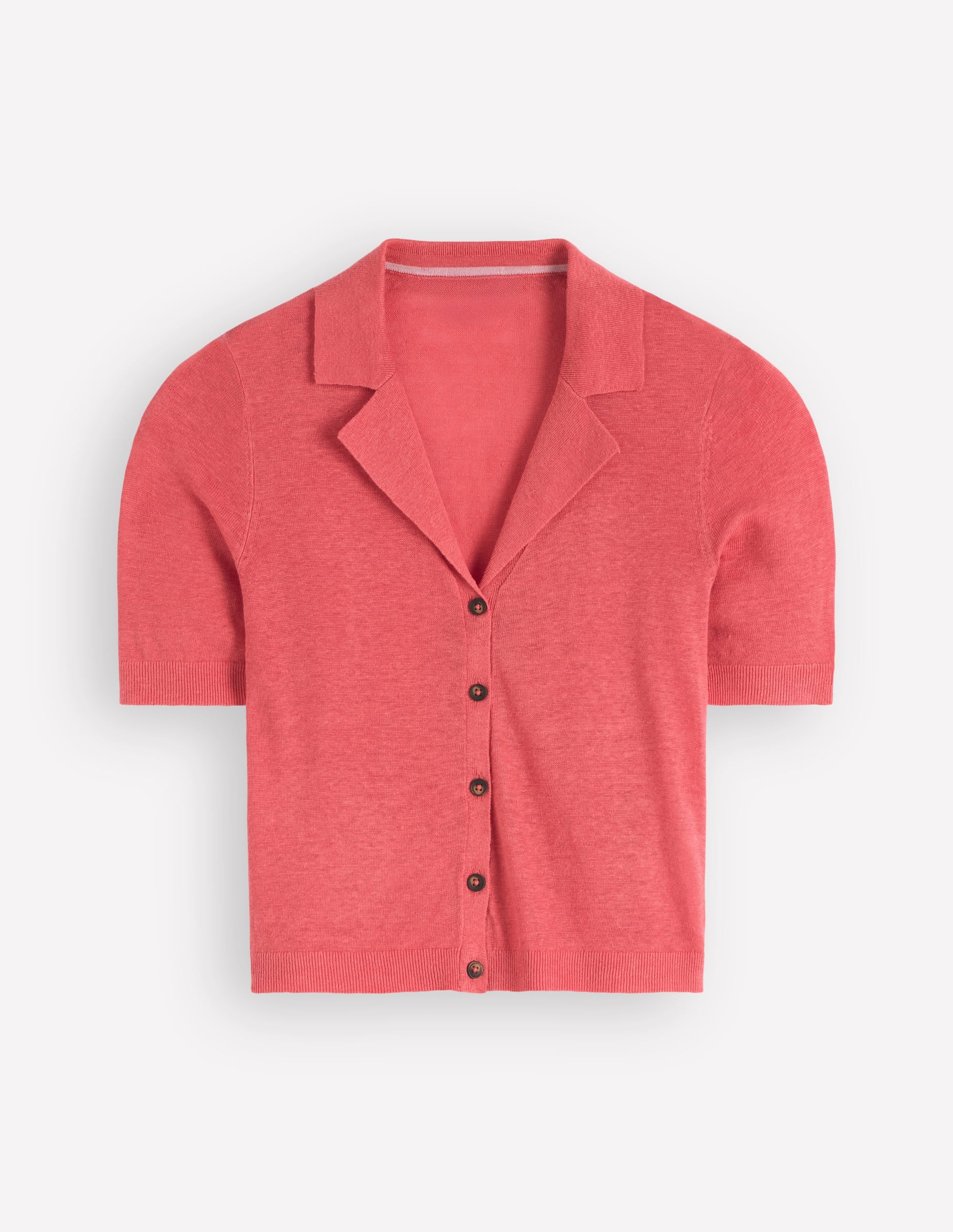 Agnes Leinenstrickjacke mit Kragen-Koralle - Image 5