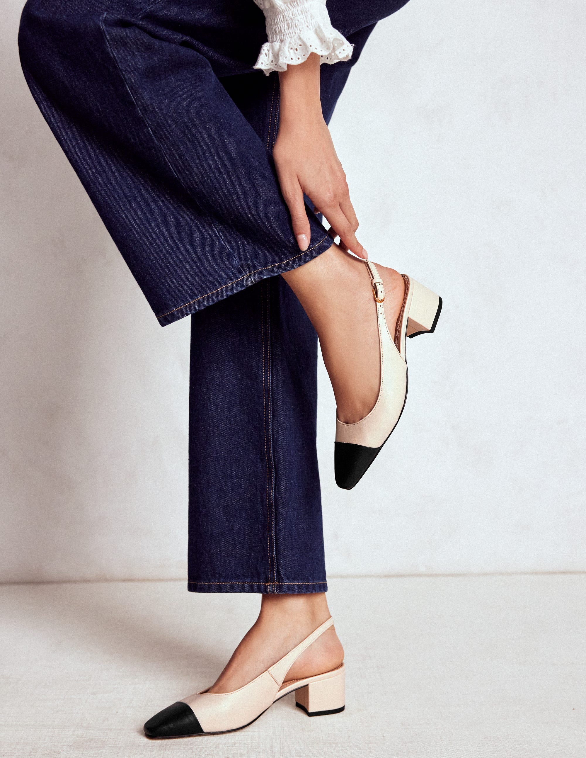 Ailsa Slingbacks mit Blockabsatz-Beige - Image 2