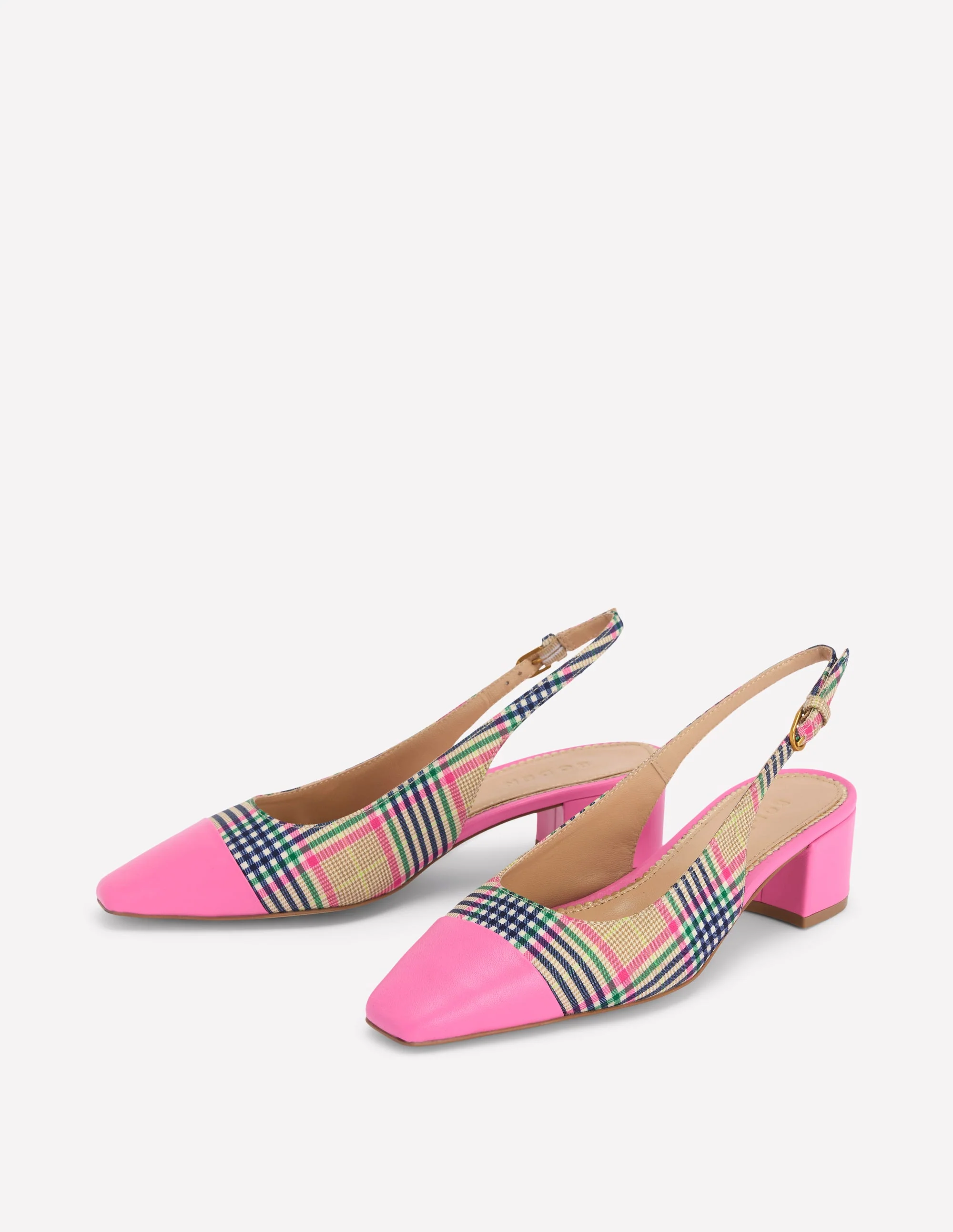 Ailsa Slingbacks mit Blockabsatz-Bunt Karomuster - Image 3