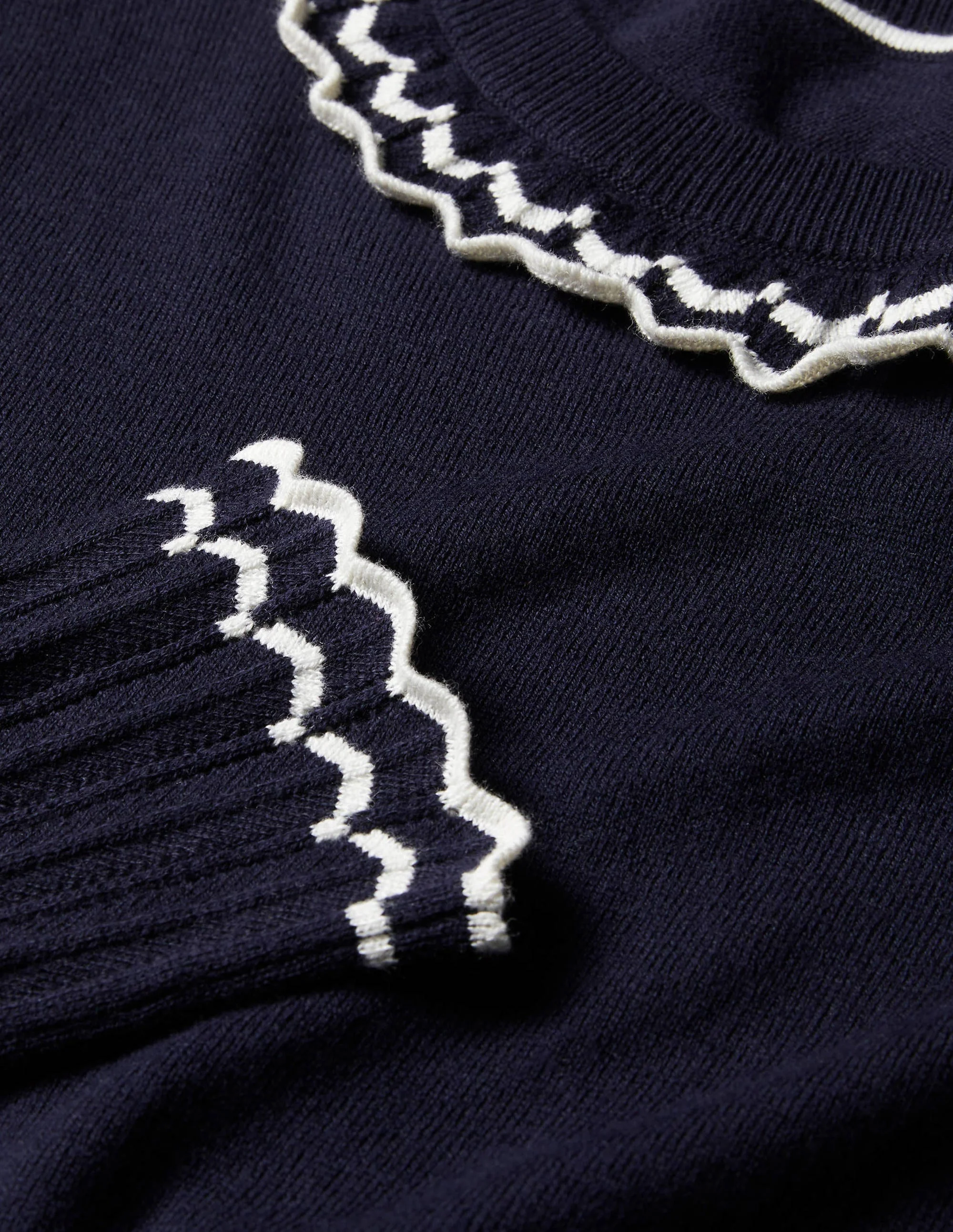 Aimee Pointelle-Pullover-Marineblau - Image 6