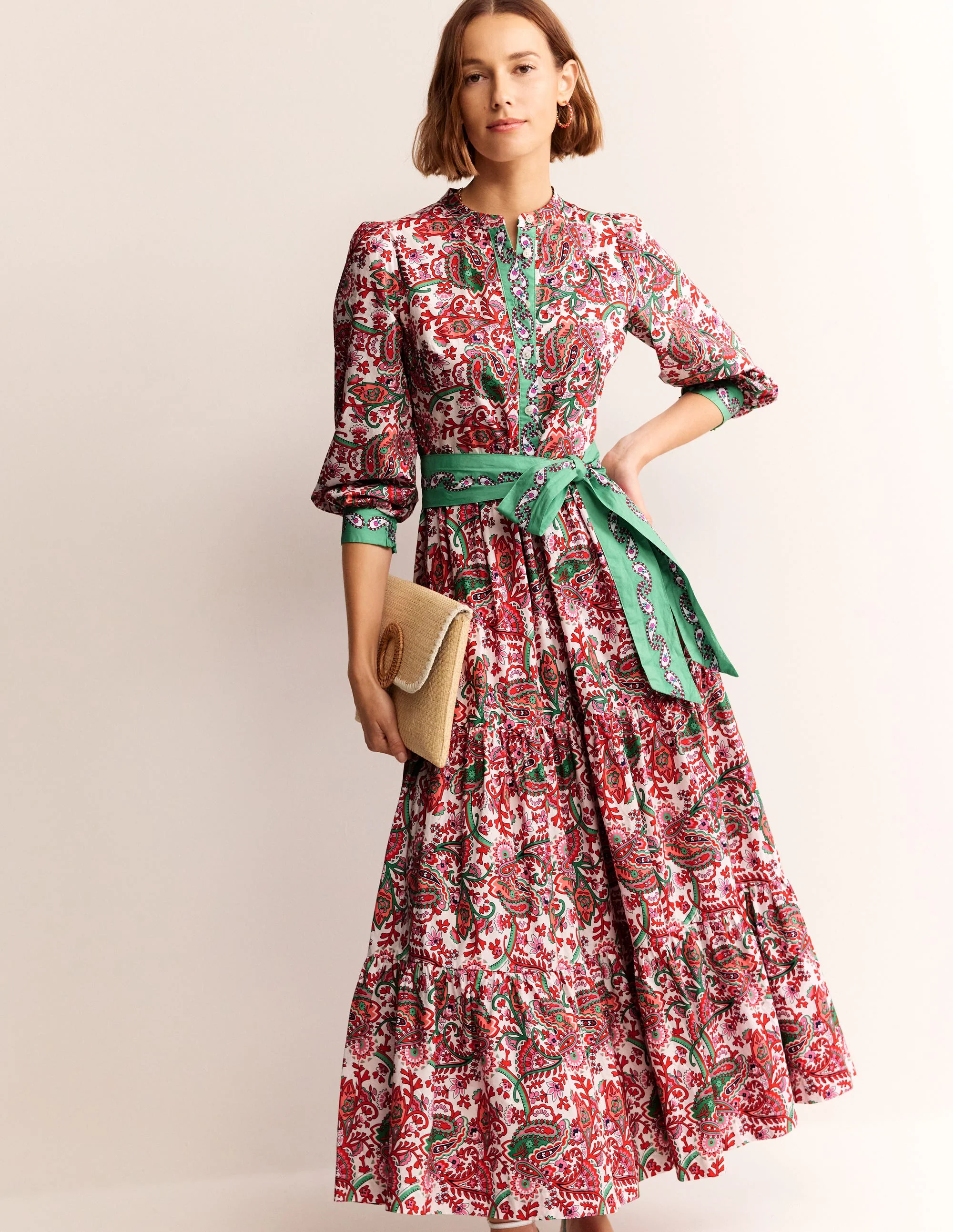 Alba Gestuftes Maxikleid aus Baumwolle-Bunt, Fantastisch - Image 2