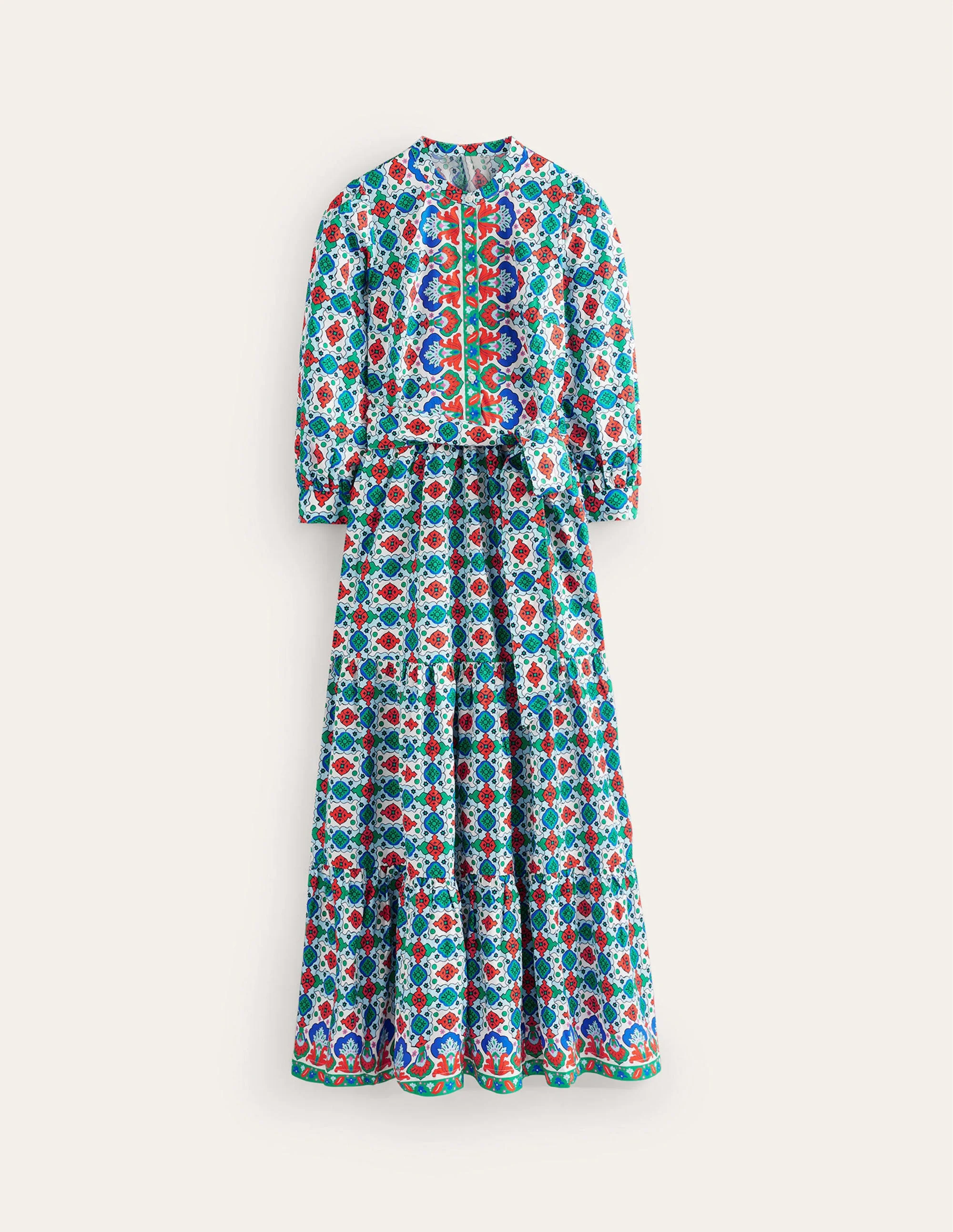 Alba Gestuftes Maxikleid aus Baumwolle-Bunt, Küsten-Kachel - Image 6