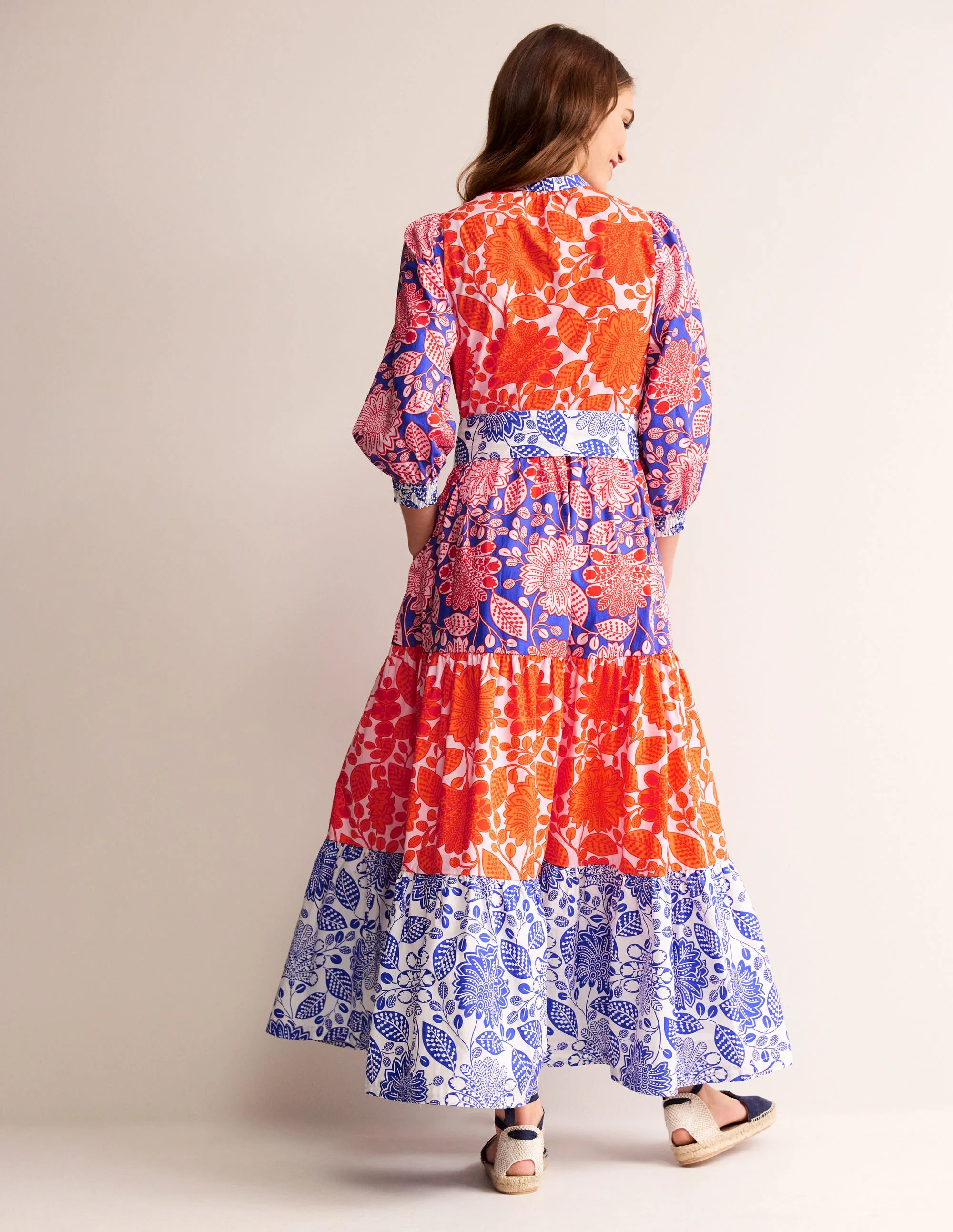 Alba Gestuftes Maxikleid aus Baumwolle-Feuerwerk, Gardenia Swirl - Image 4