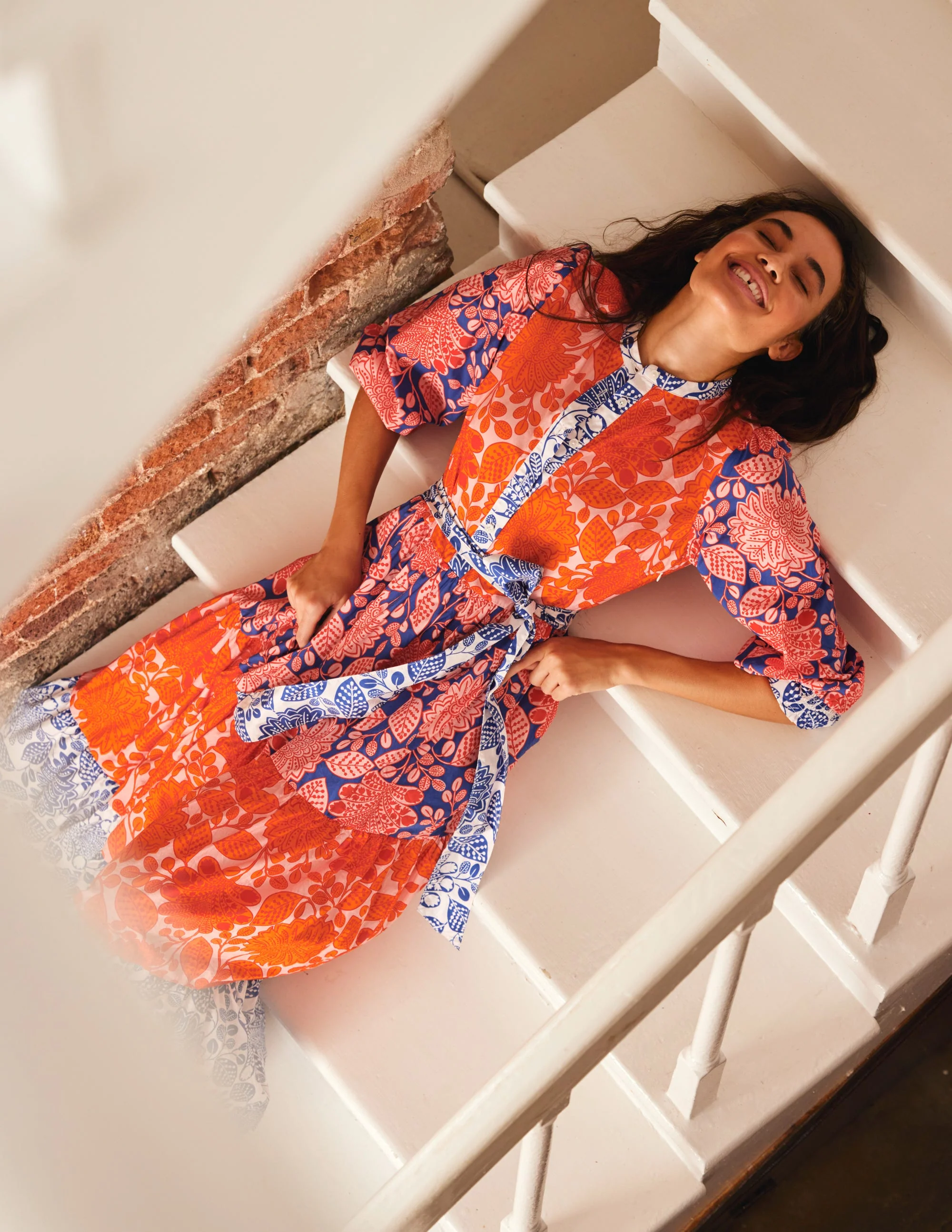 Alba Gestuftes Maxikleid aus Baumwolle-Feuerwerk, Gardenia Swirl - Image 6