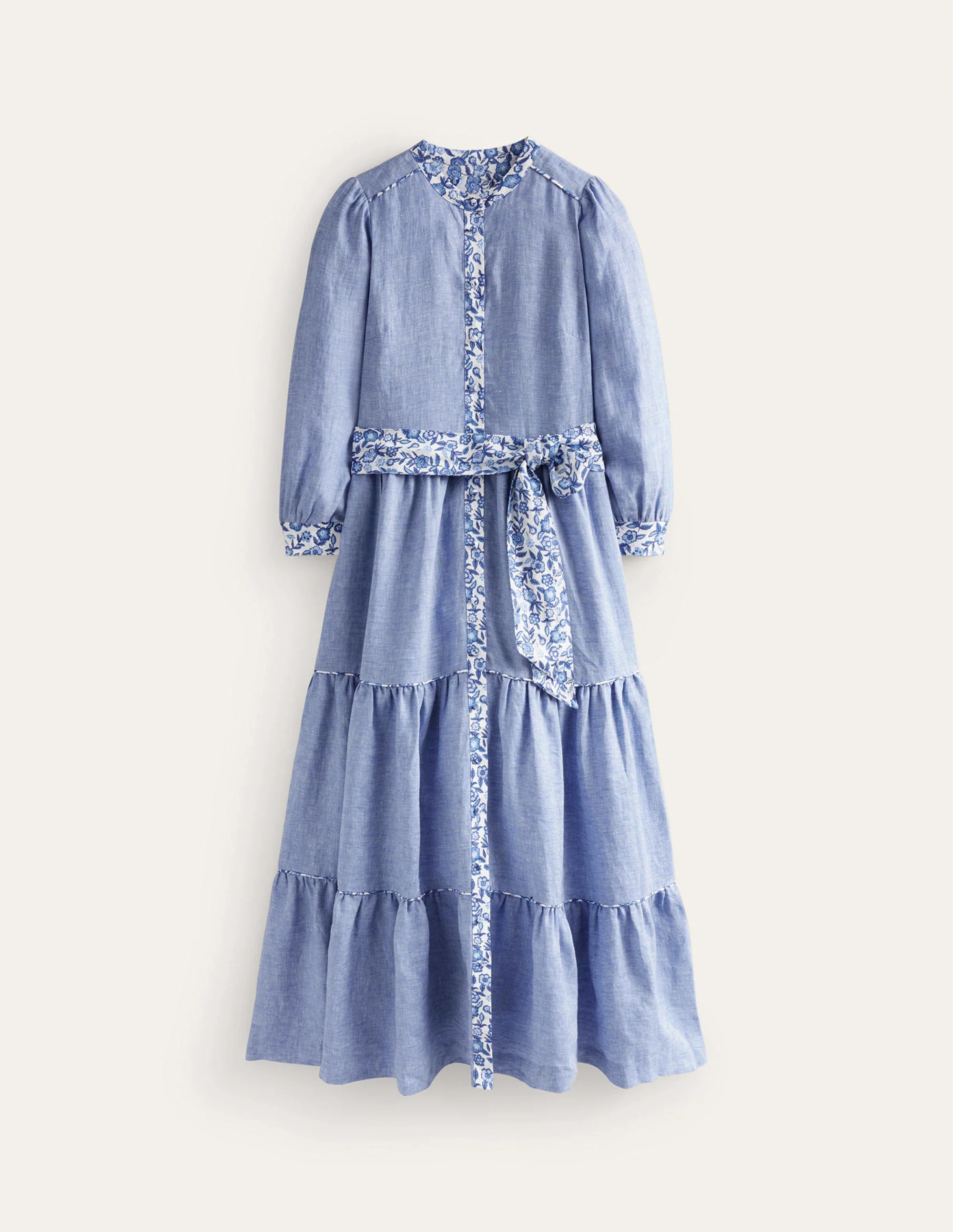 Alba Maxi-Chambray-Kleid-Faux-Uni - Image 6
